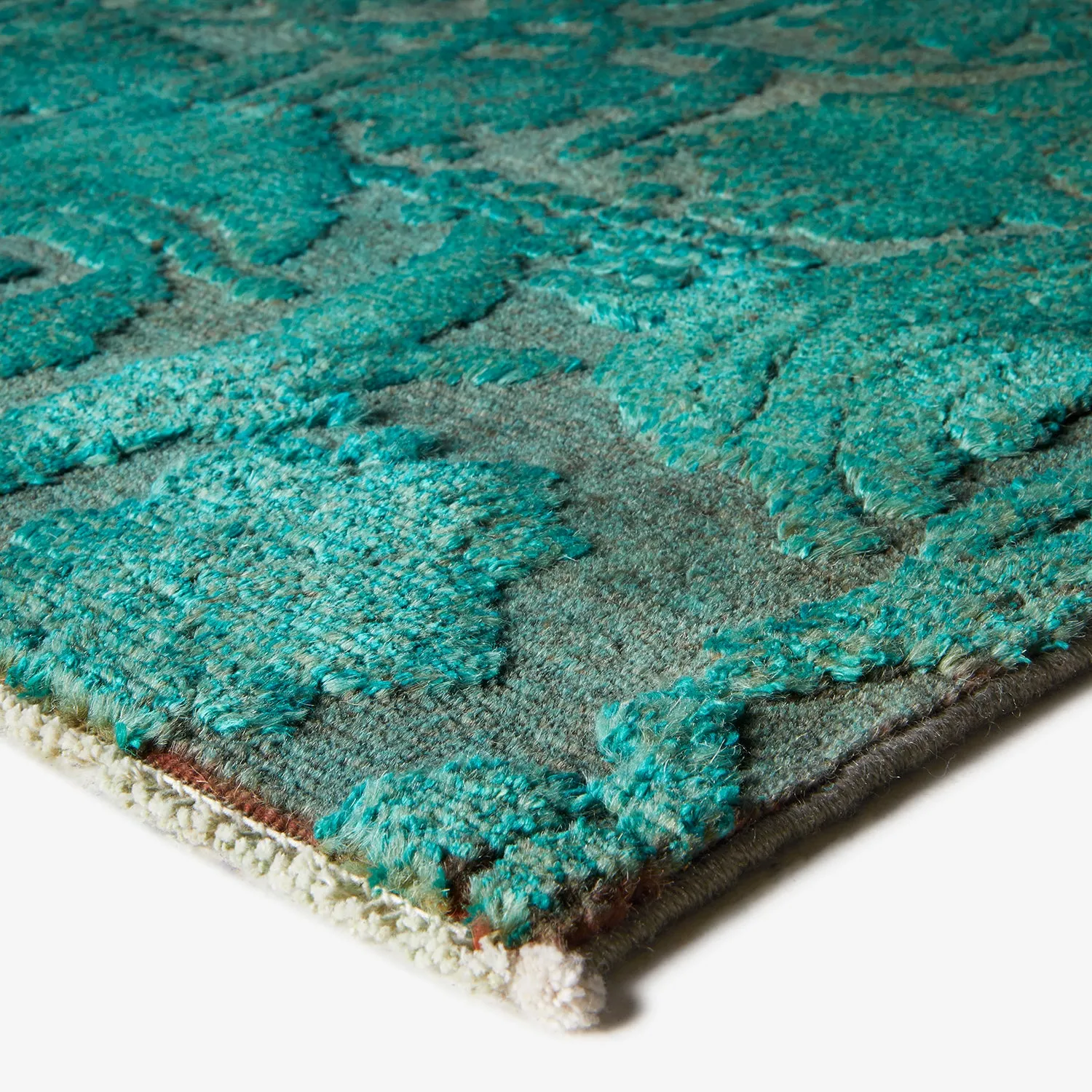 Blue Overdyed Wool Rug - 3'6" x 8'
