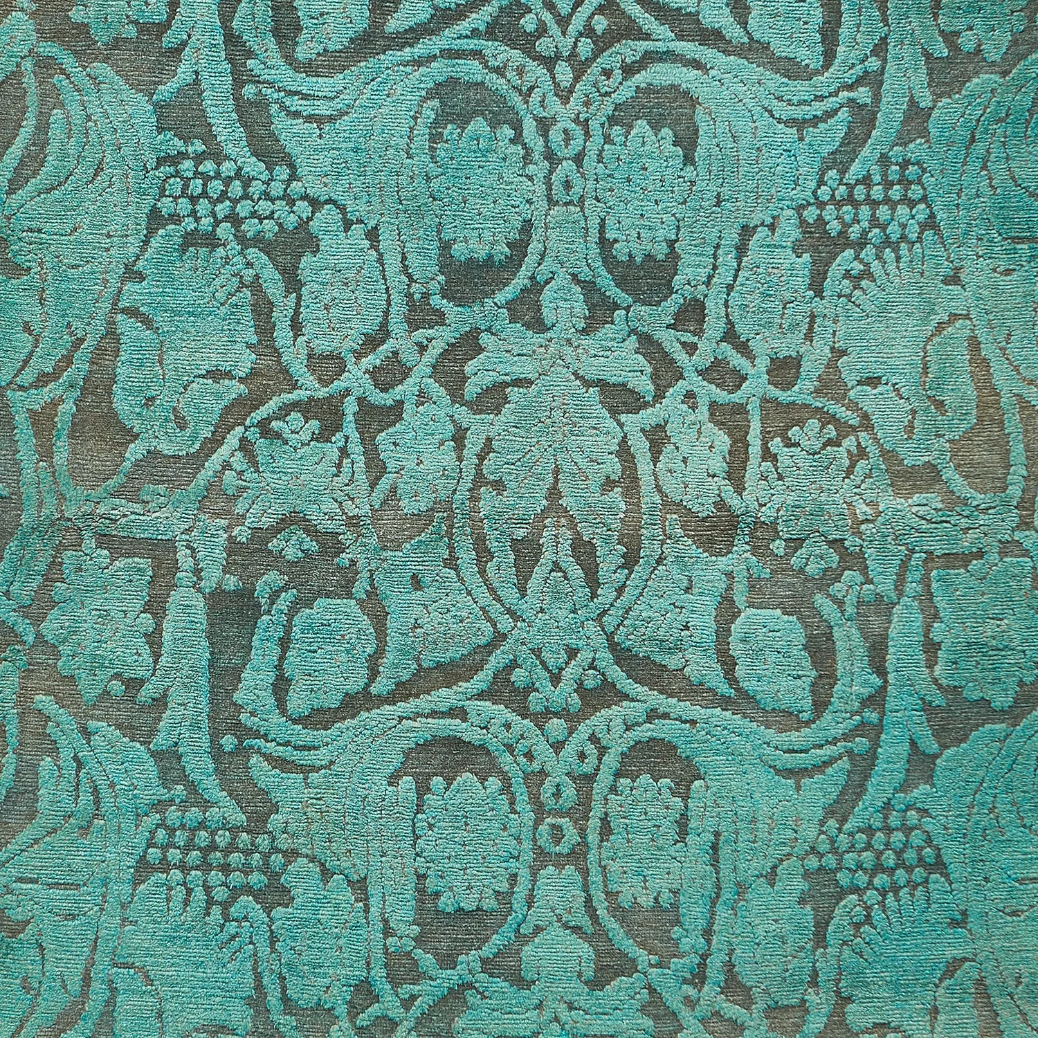 Blue Overdyed Wool Rug - 3'6" x 8'