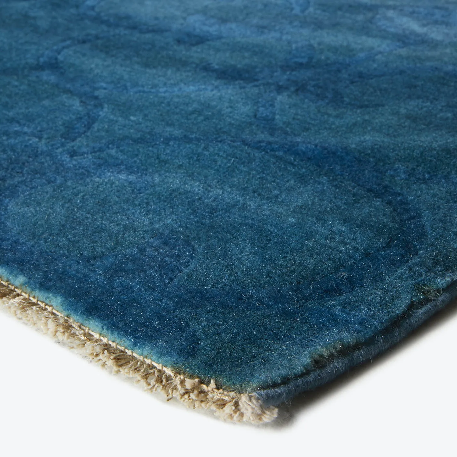 Blue Overdyed Wool Rug - 4' x 5'5"