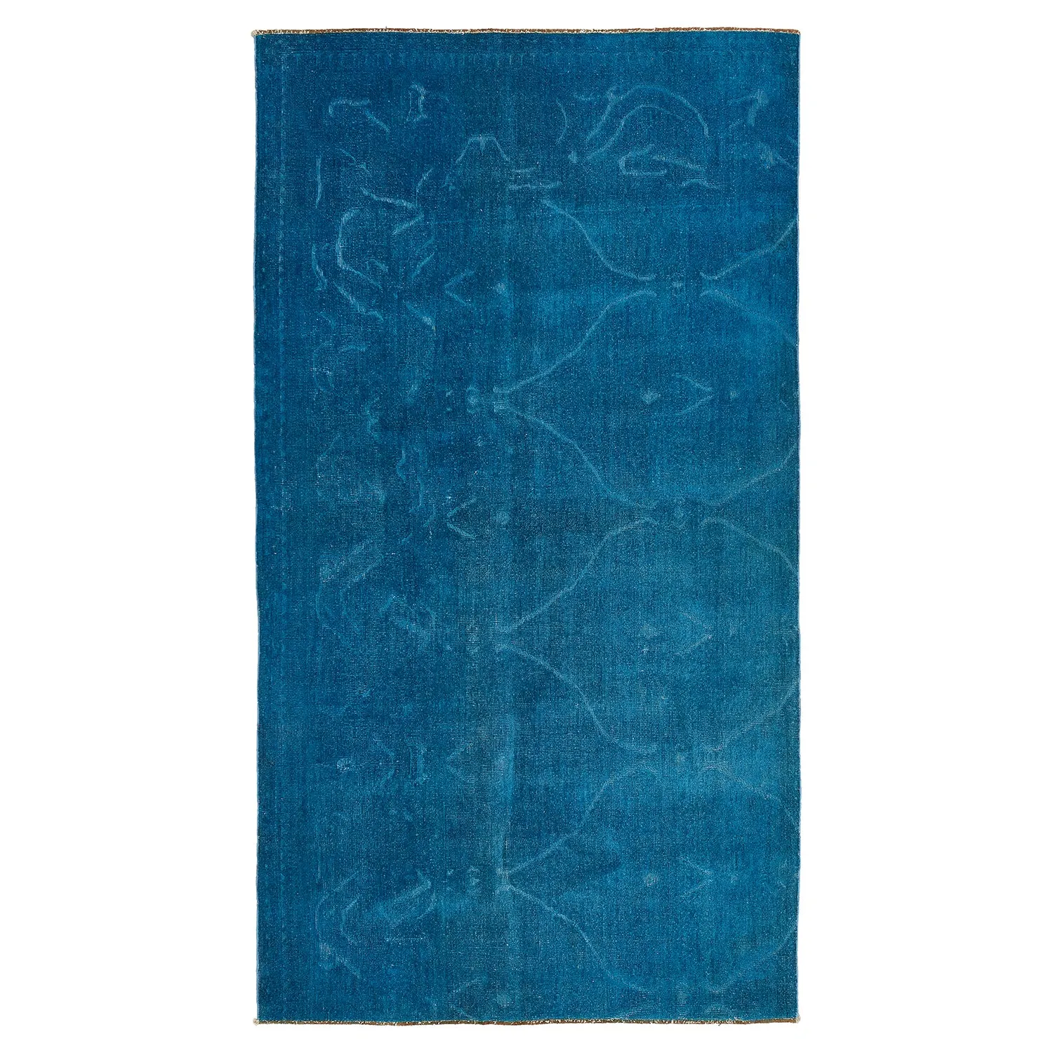 Blue Overdyed Wool Rug - 4'11" x 9'2"