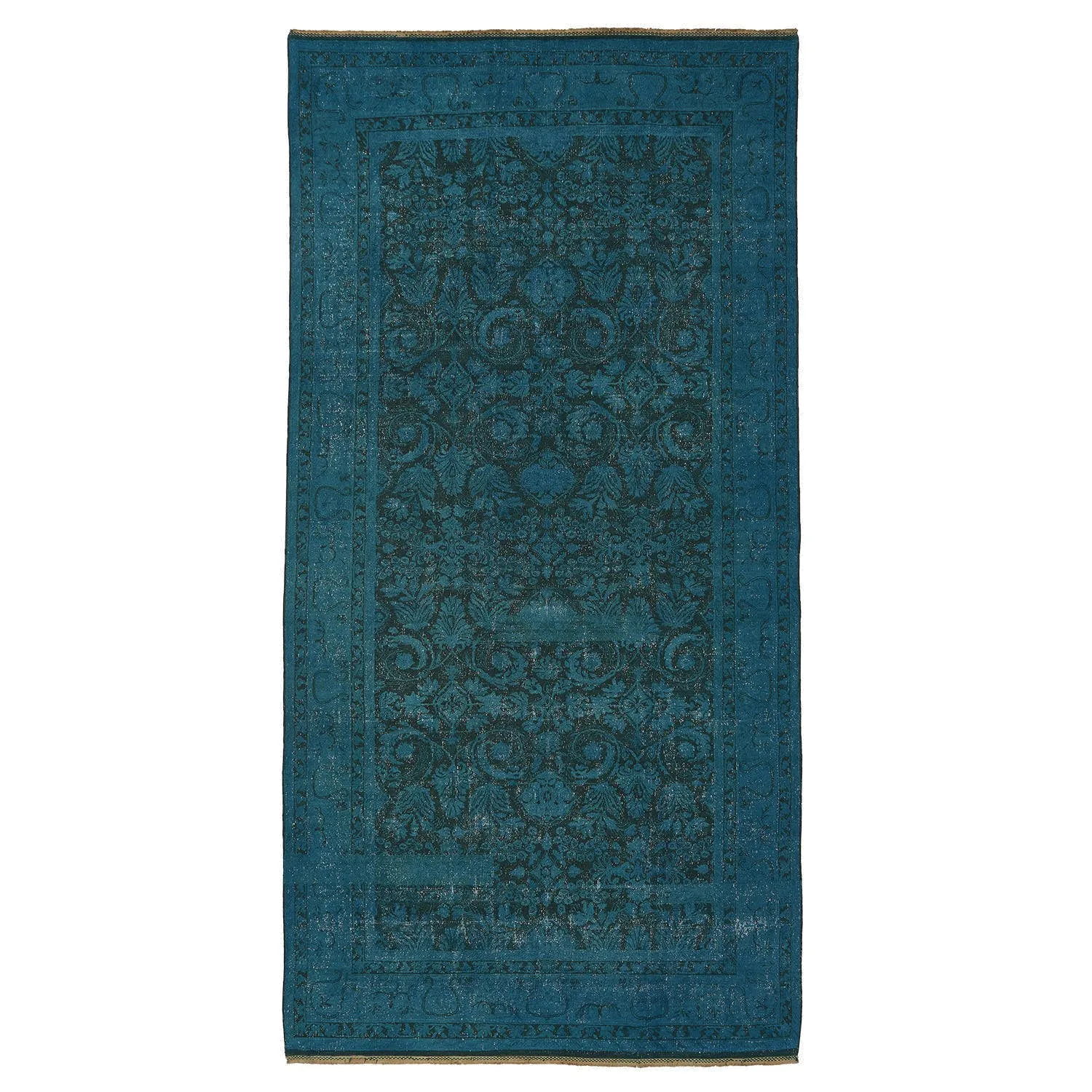Blue Overdyed Wool Rug - 7'10" x 16'8"