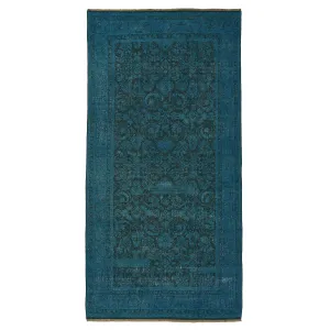Blue Overdyed Wool Rug - 7'10" x 16'8"