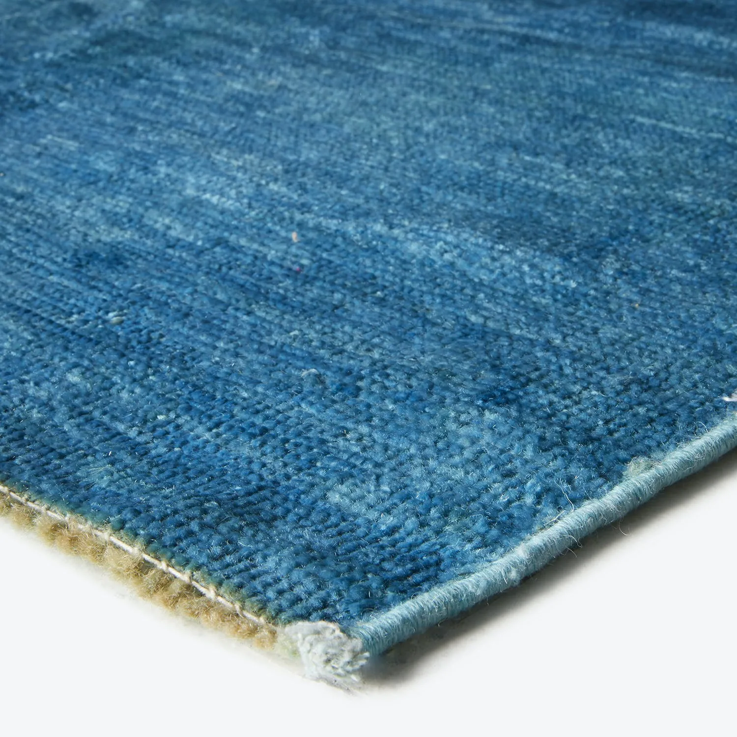 Blue Overdyed Wool Rug - 7'3" x 13'11"