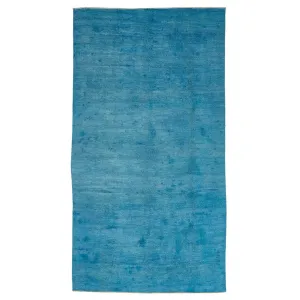 Blue Overdyed Wool Rug - 7'3" x 13'11"