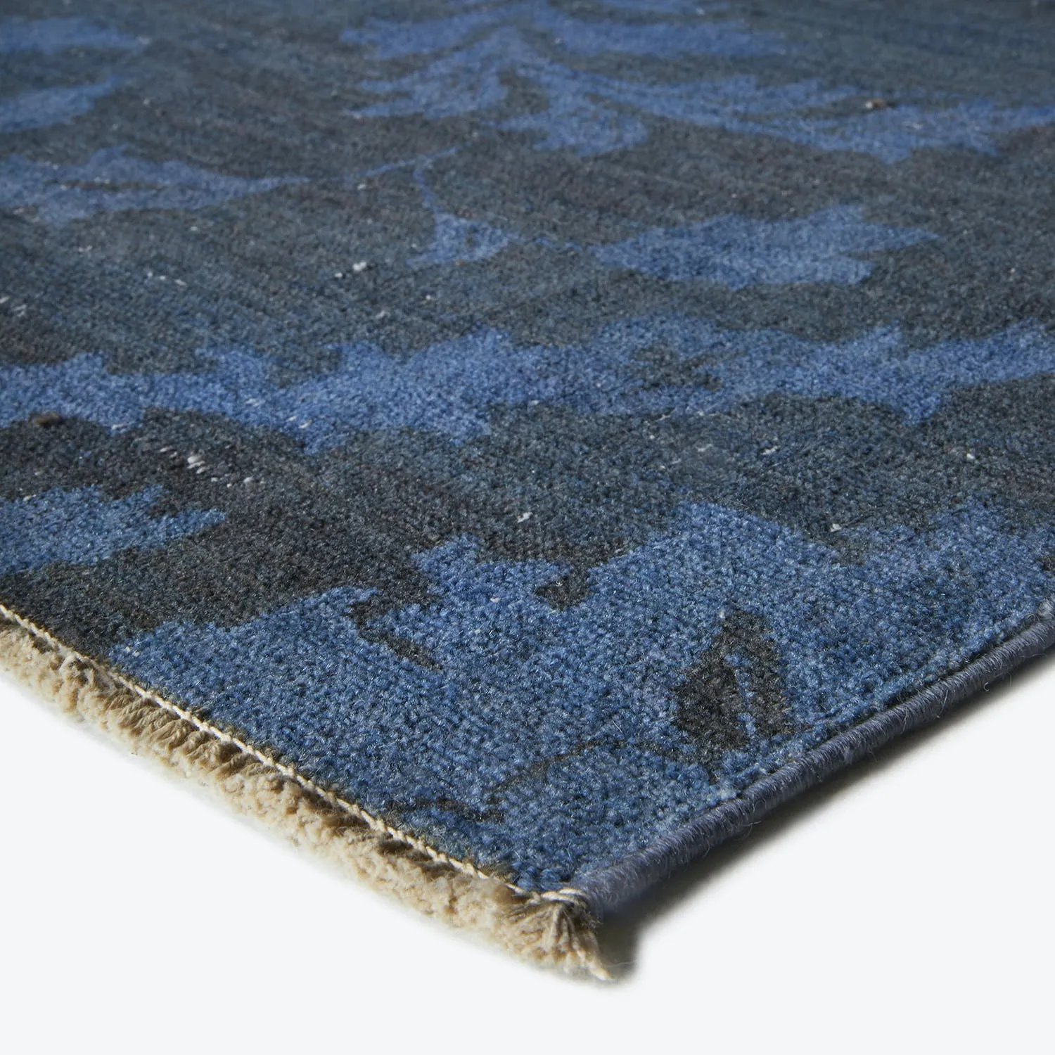 Blue Overdyed Wool Rug - 8'5" x 8'5"