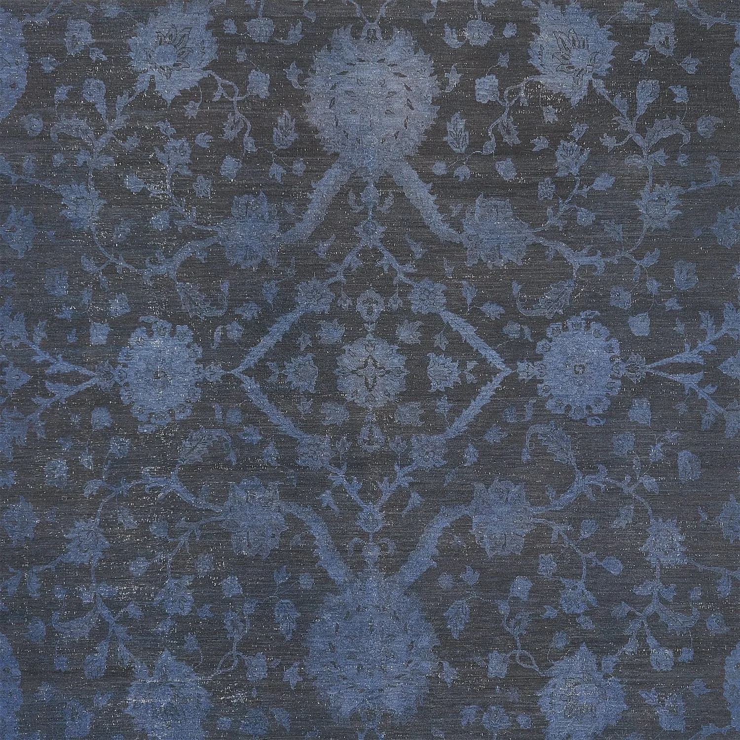 Blue Overdyed Wool Rug - 8'5" x 8'5"