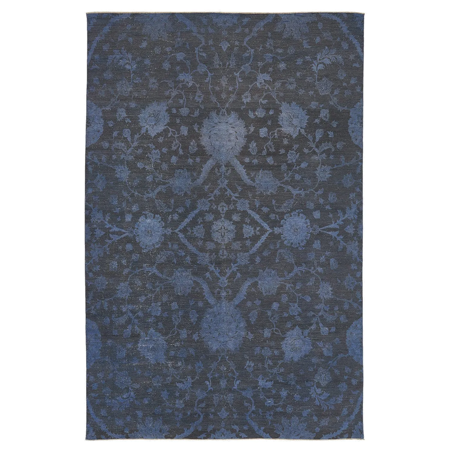 Blue Overdyed Wool Rug - 8'5" x 8'5"