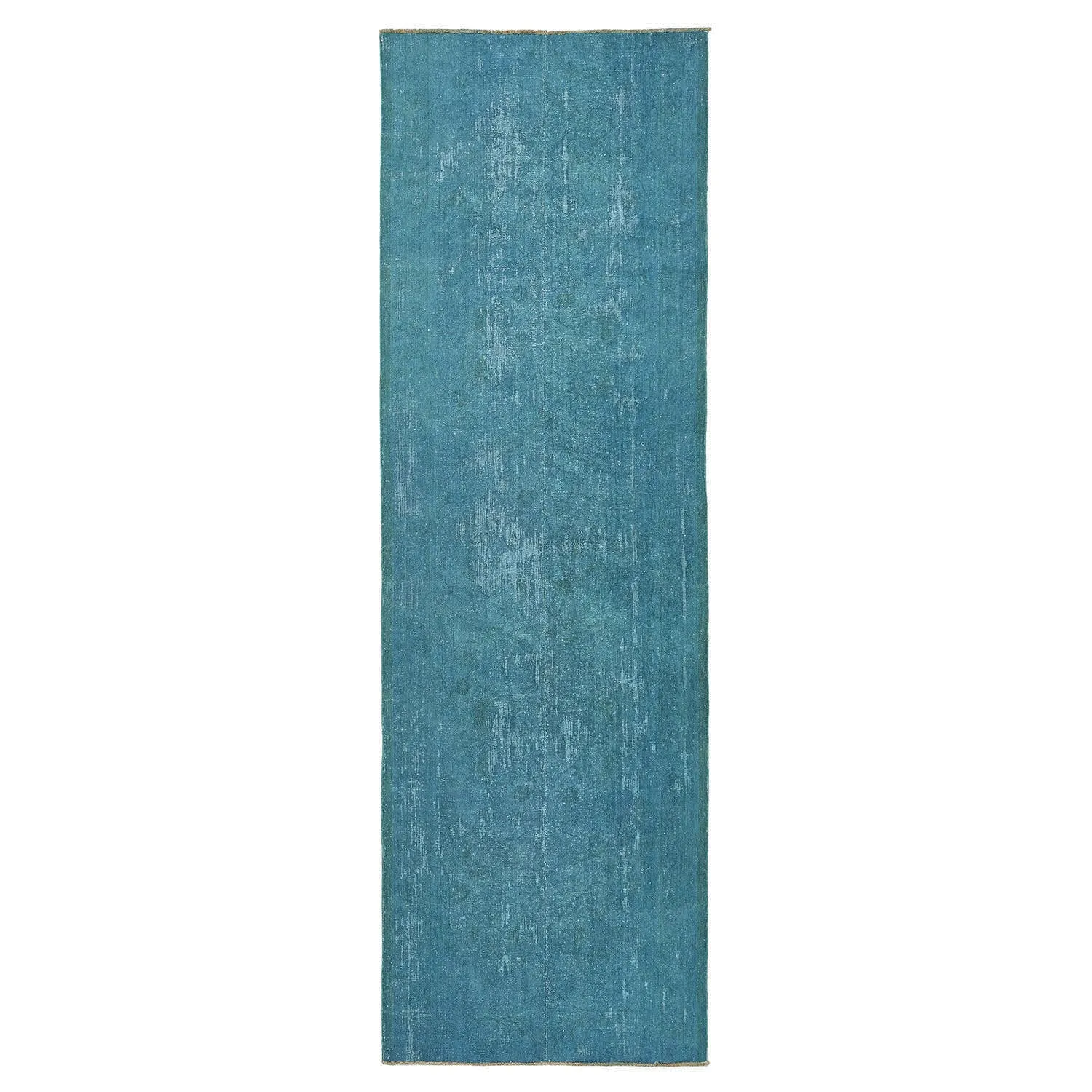 Blue Overdyed Wool Runner - 3'7" x 11'7"
