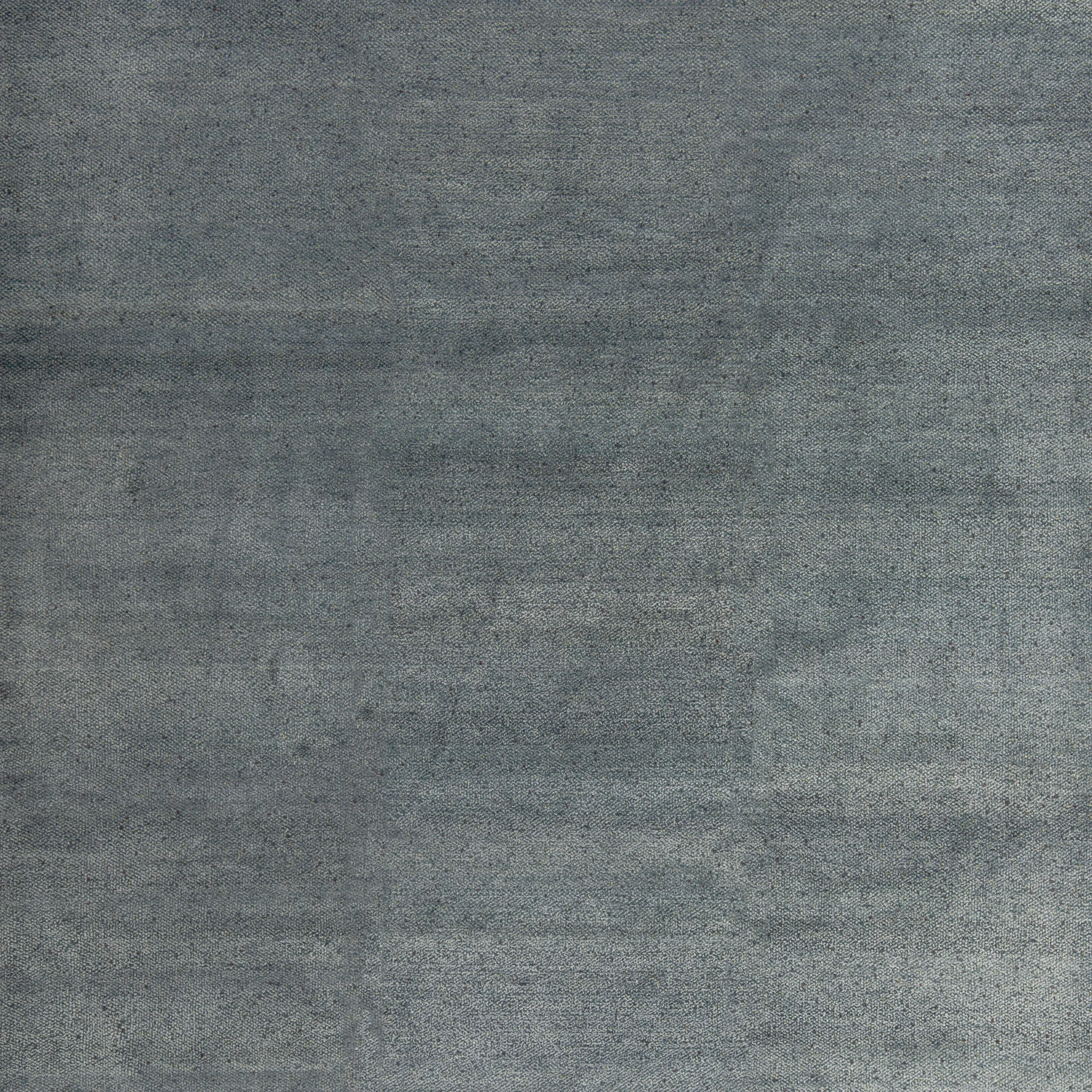 Blue Stelle Contemporary Tibetan Wool Silk Blend Rug - 9' x 12'