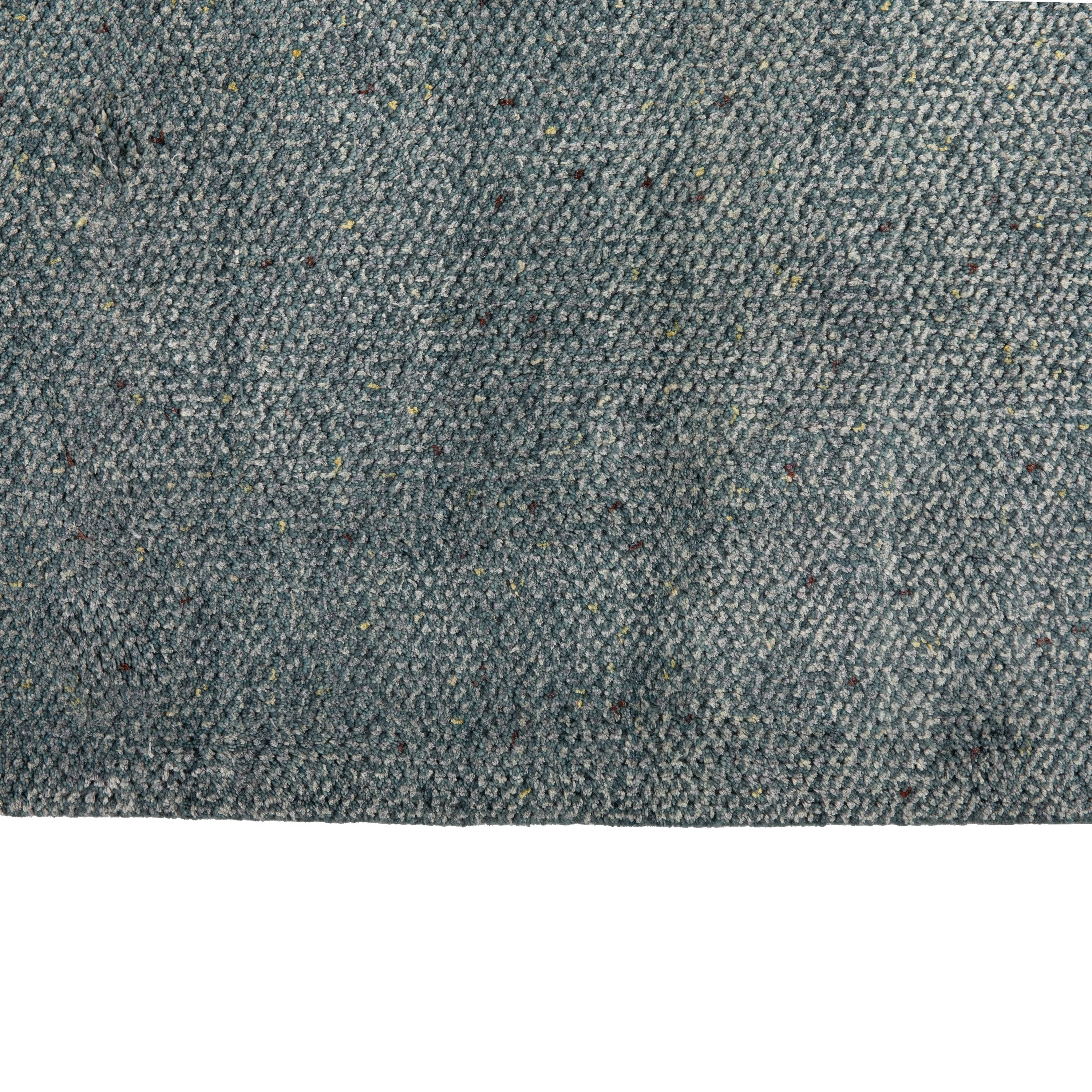 Blue Stelle Contemporary Tibetan Wool Silk Blend Rug - 9' x 12'