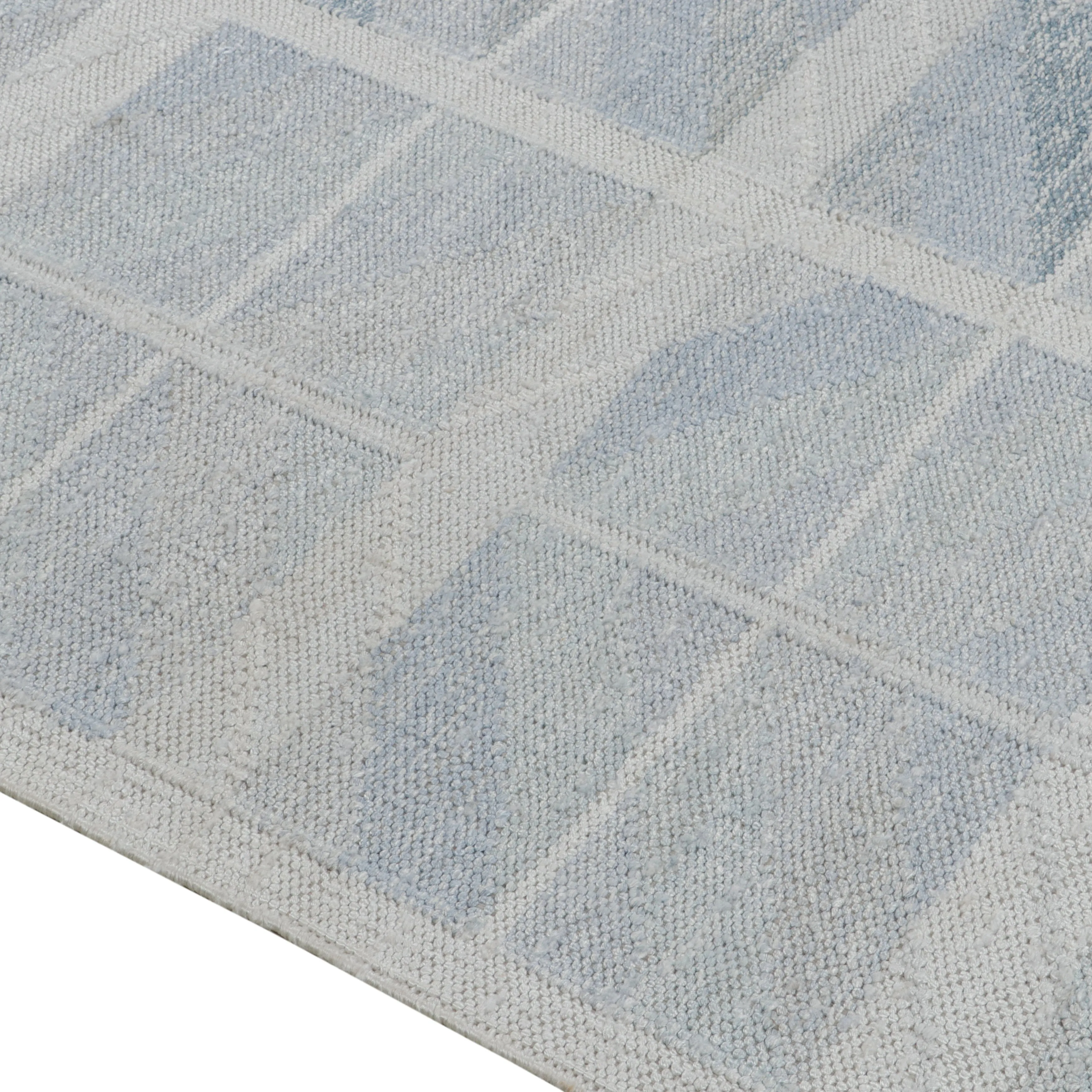 Blue Swedish Style Flatweave Silk Rug - 9'5" x 11'11"