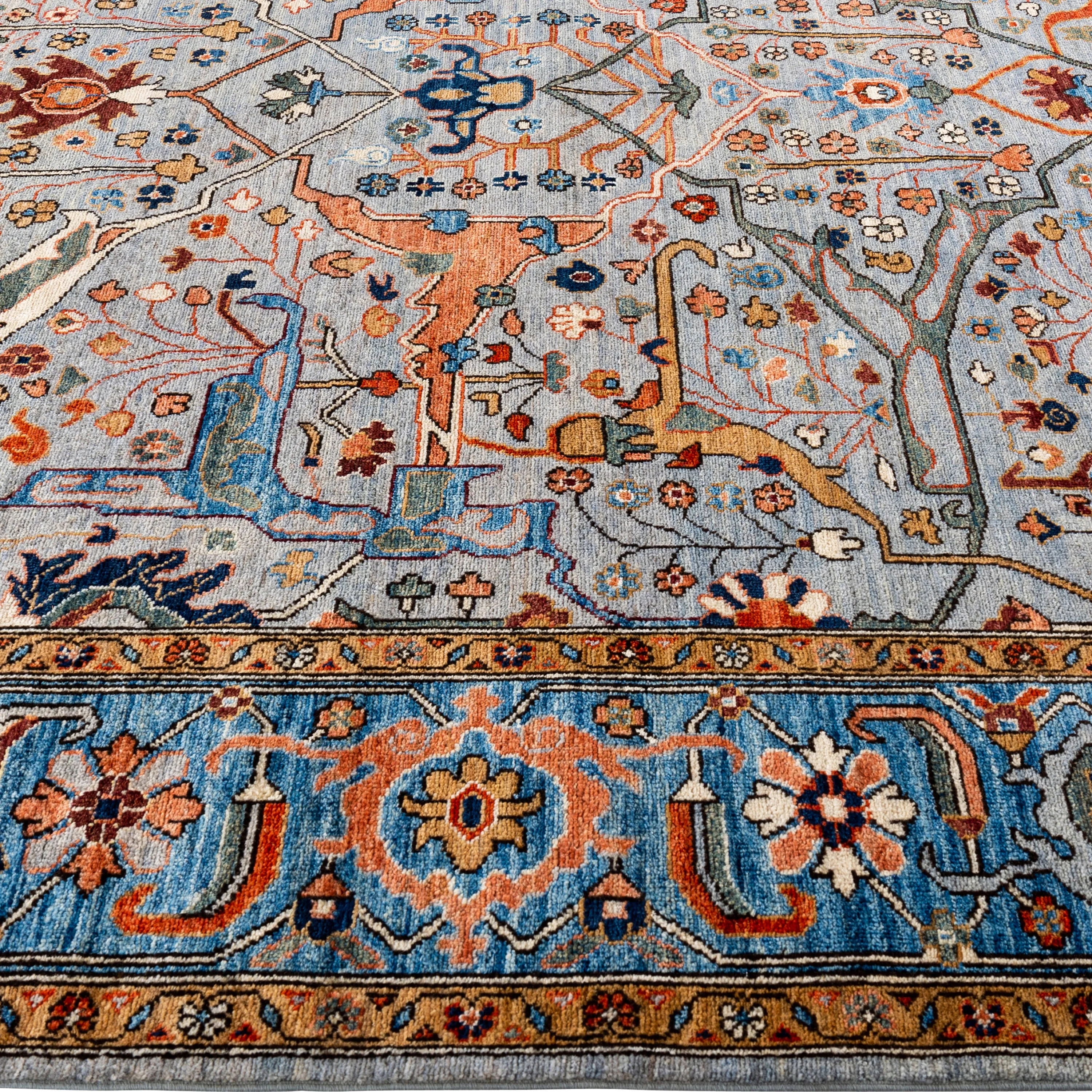 Blue Traditional Serapi Wool Rug - 8' x 9'9"