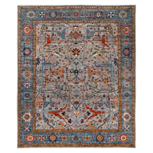 Blue Traditional Serapi Wool Rug - 8' x 9'9"