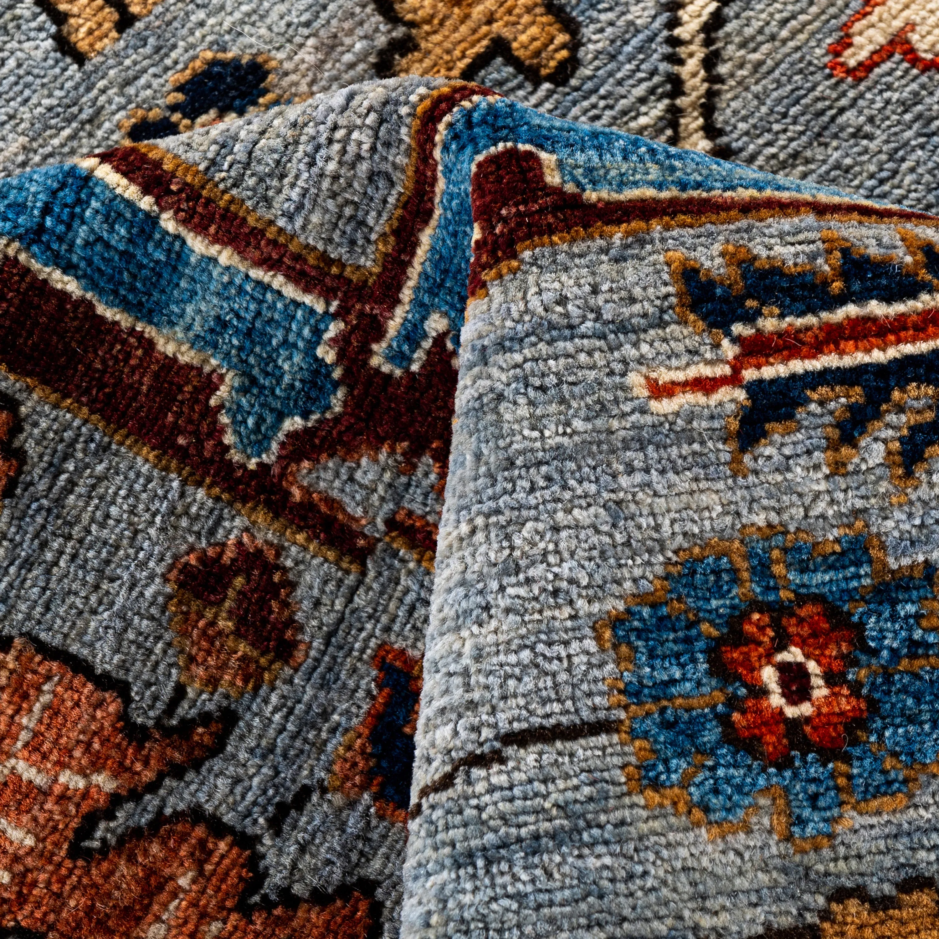 Blue Traditional Serapi Wool Rug - 8' x 9'9"