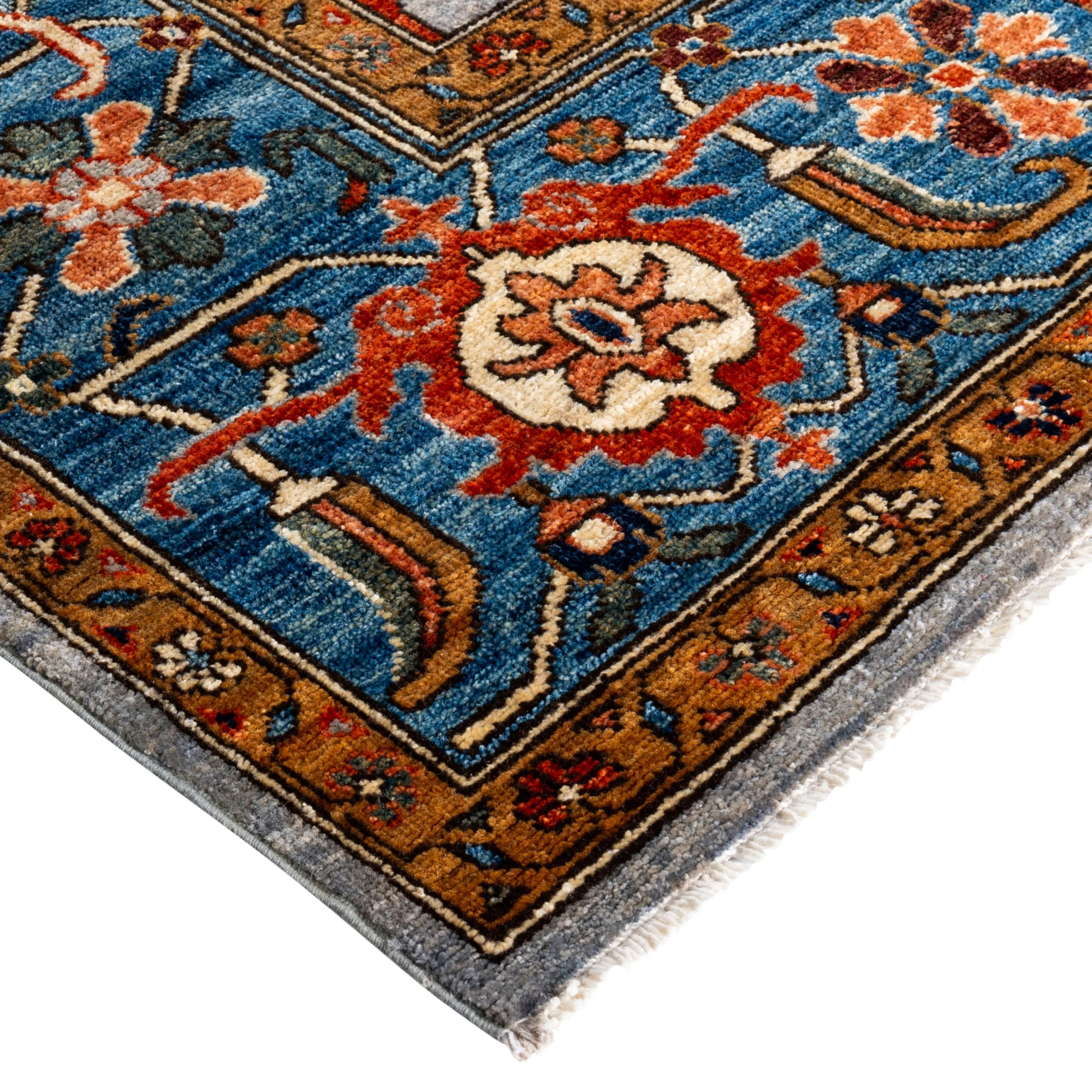 Blue Traditional Serapi Wool Rug - 8' x 9'9"