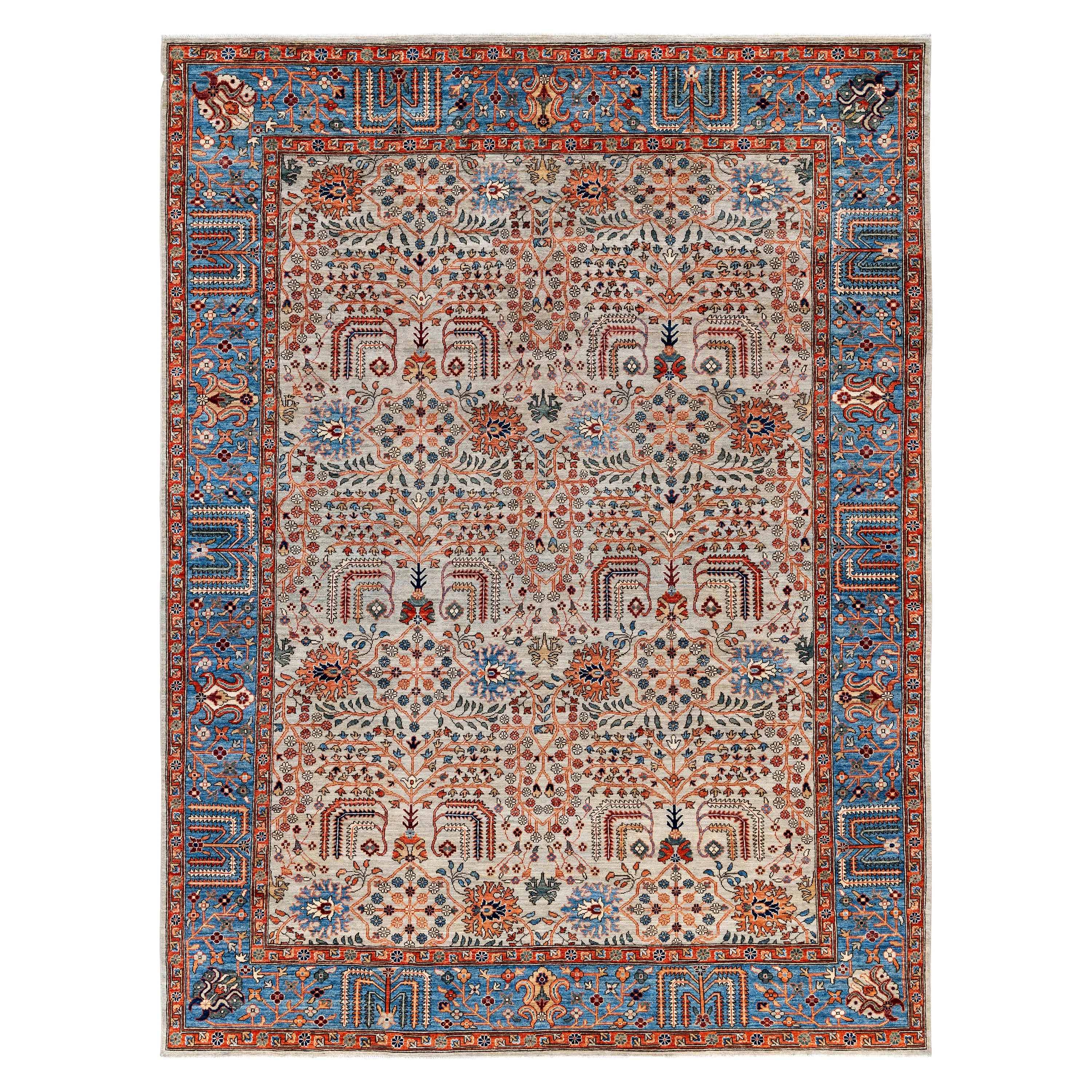Blue Traditional Serapi Wool Rug - 9' x 11'10"