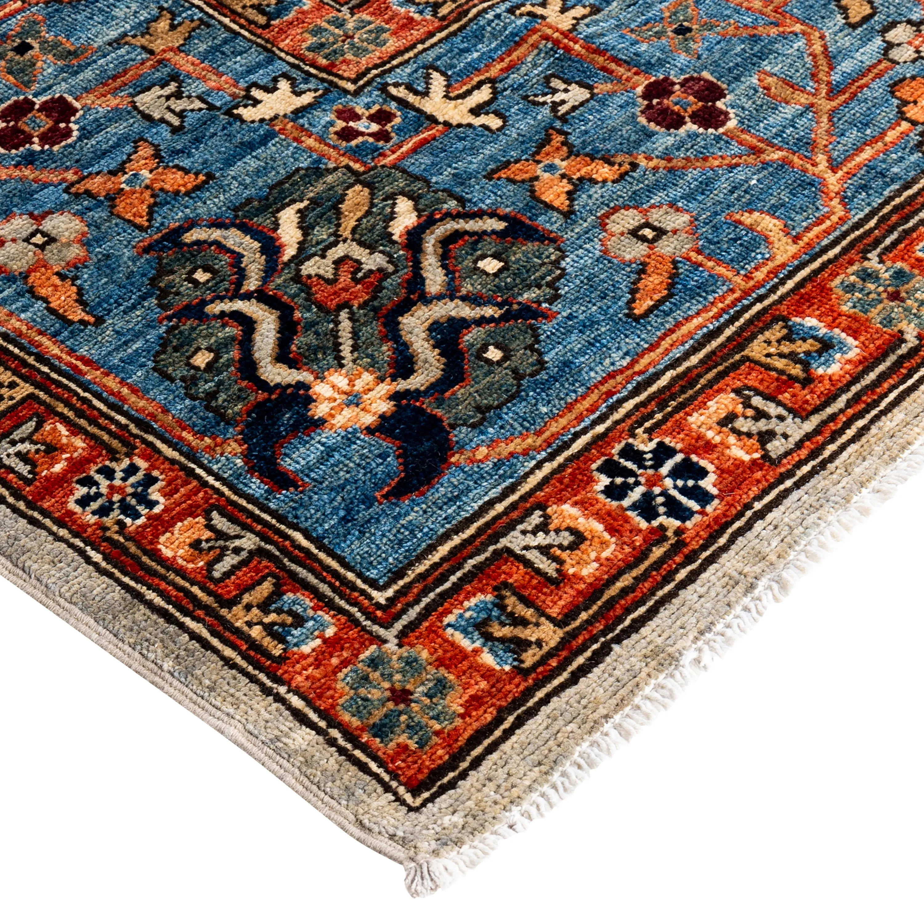Blue Traditional Serapi Wool Rug - 9' x 11'10"