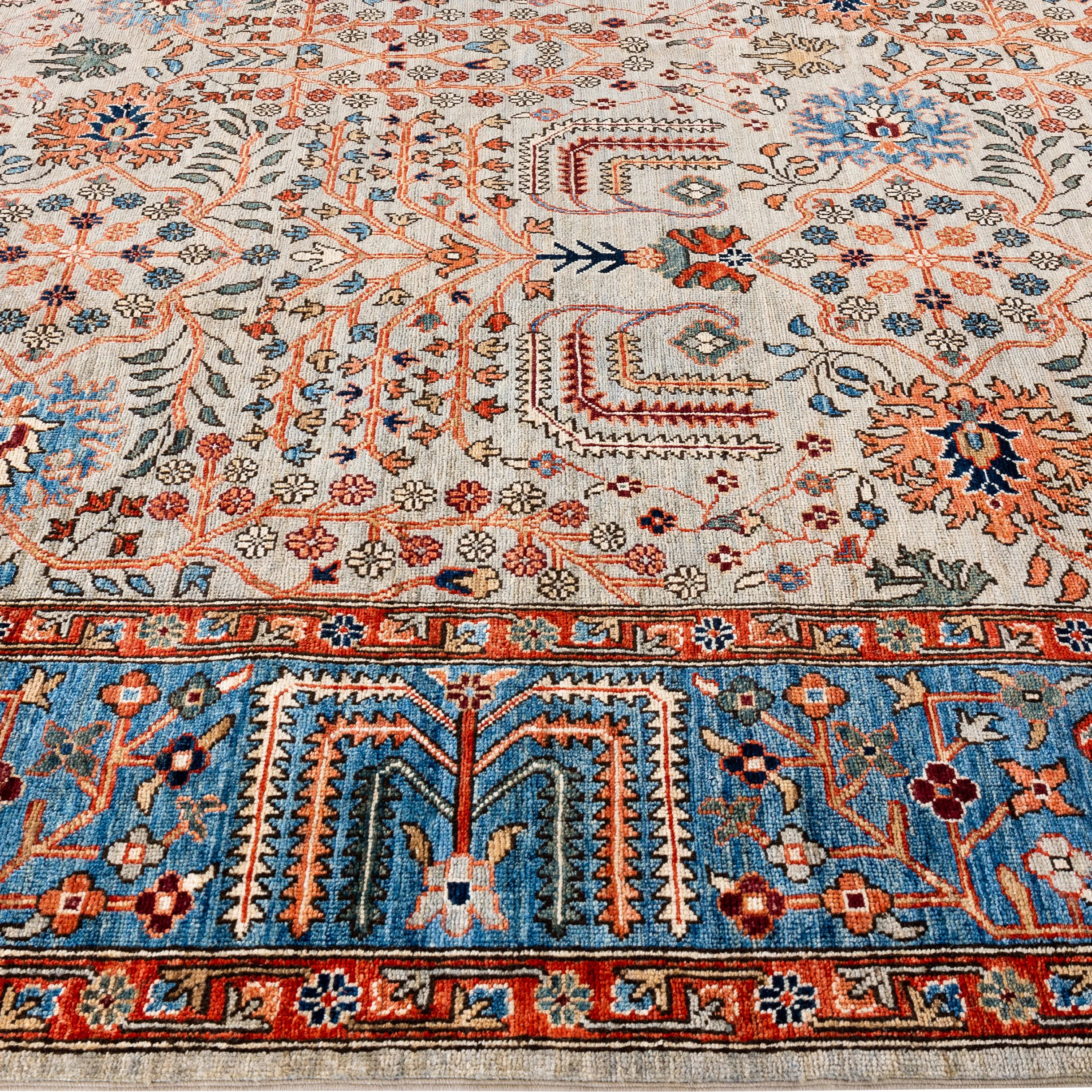 Blue Traditional Serapi Wool Rug - 9' x 11'10"