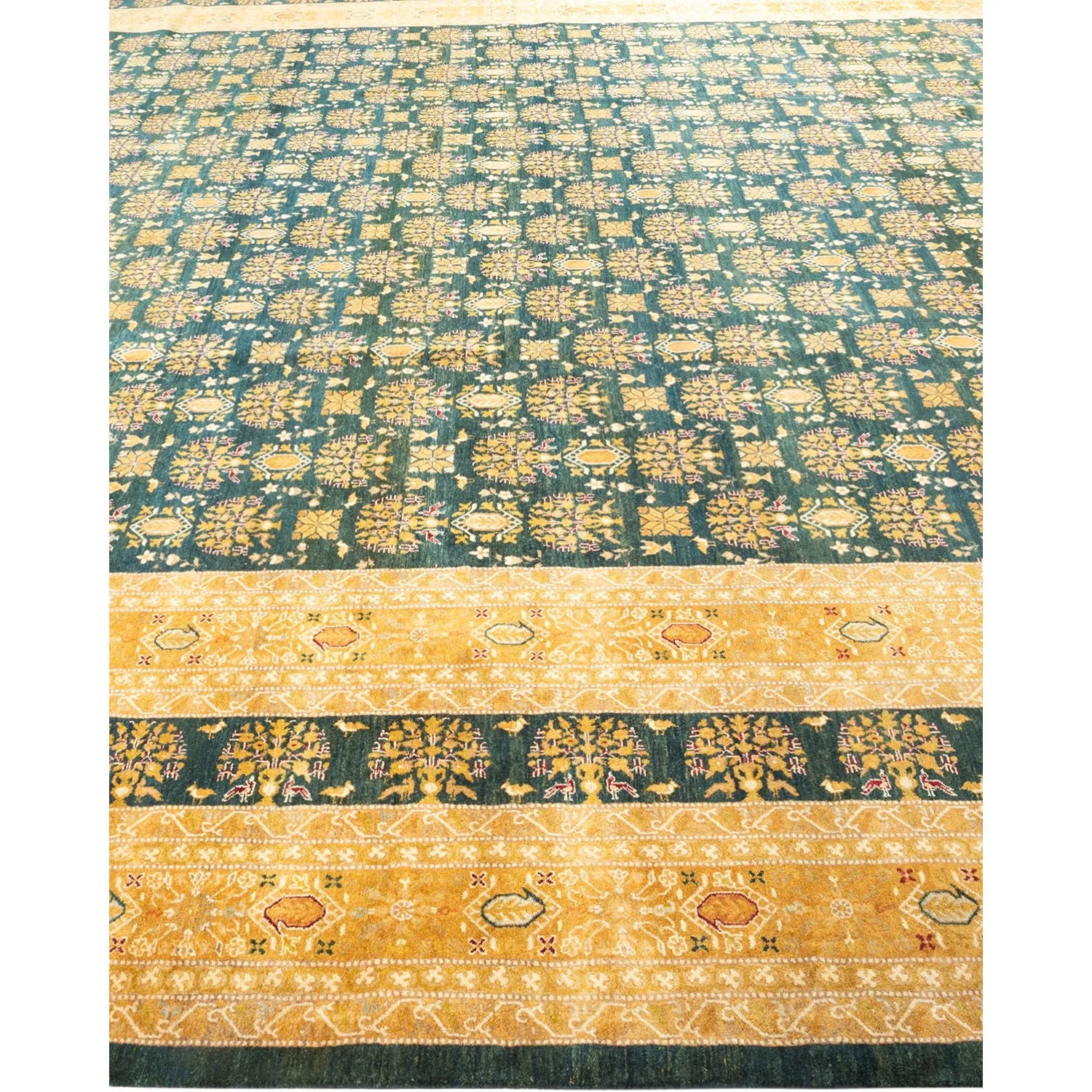 Blue Traditional Wool Rug - 12'4" x 17'10"
