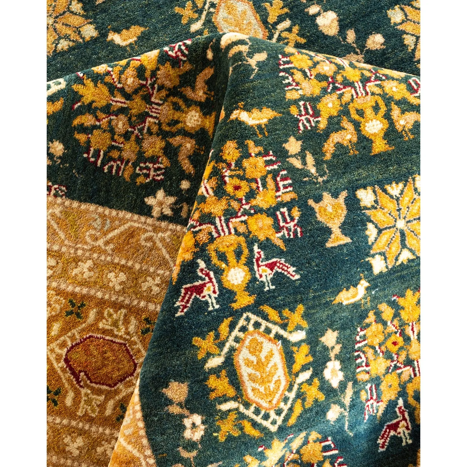 Blue Traditional Wool Rug - 12'4" x 17'10"