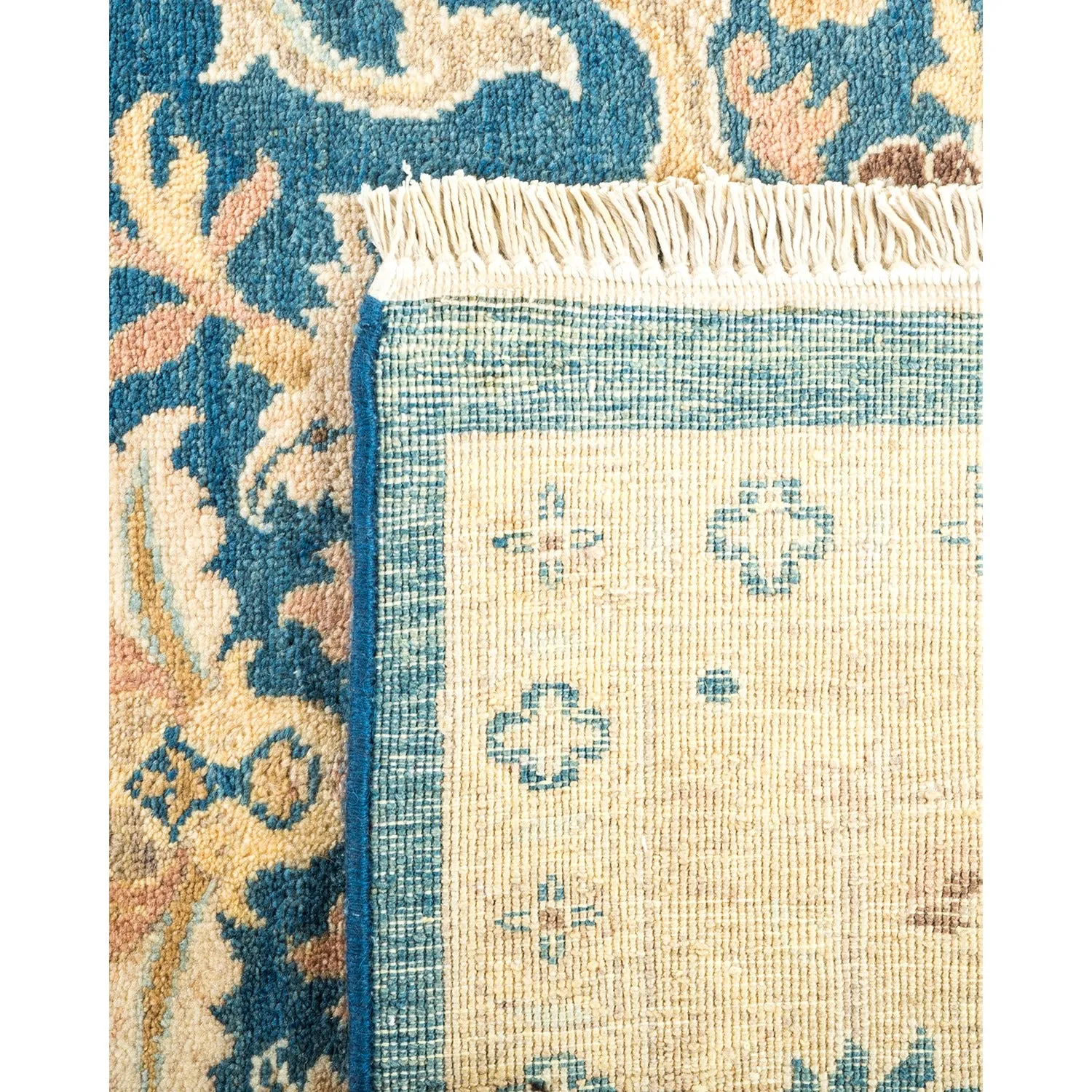 Blue Traditional Wool Rug - 6'2" x 8'10"
