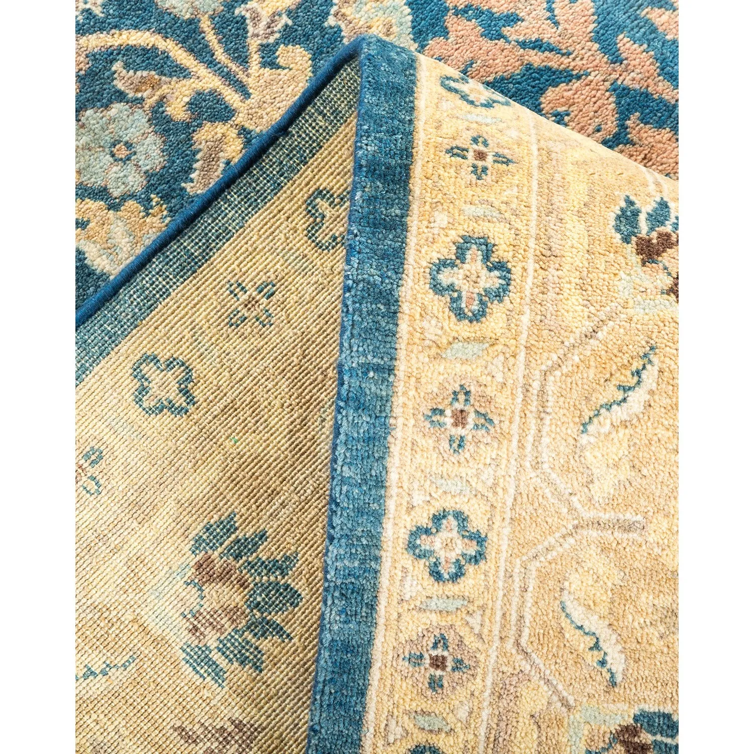 Blue Traditional Wool Rug - 6'2" x 8'10"