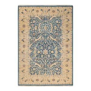 Blue Traditional Wool Rug - 6'2" x 8'10"