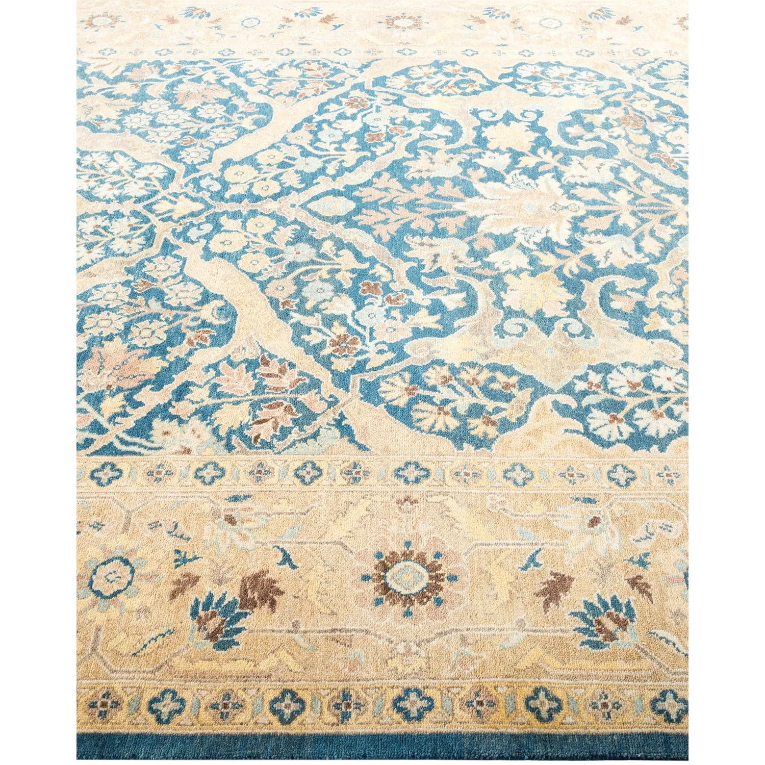 Blue Traditional Wool Rug - 6'2" x 8'10"