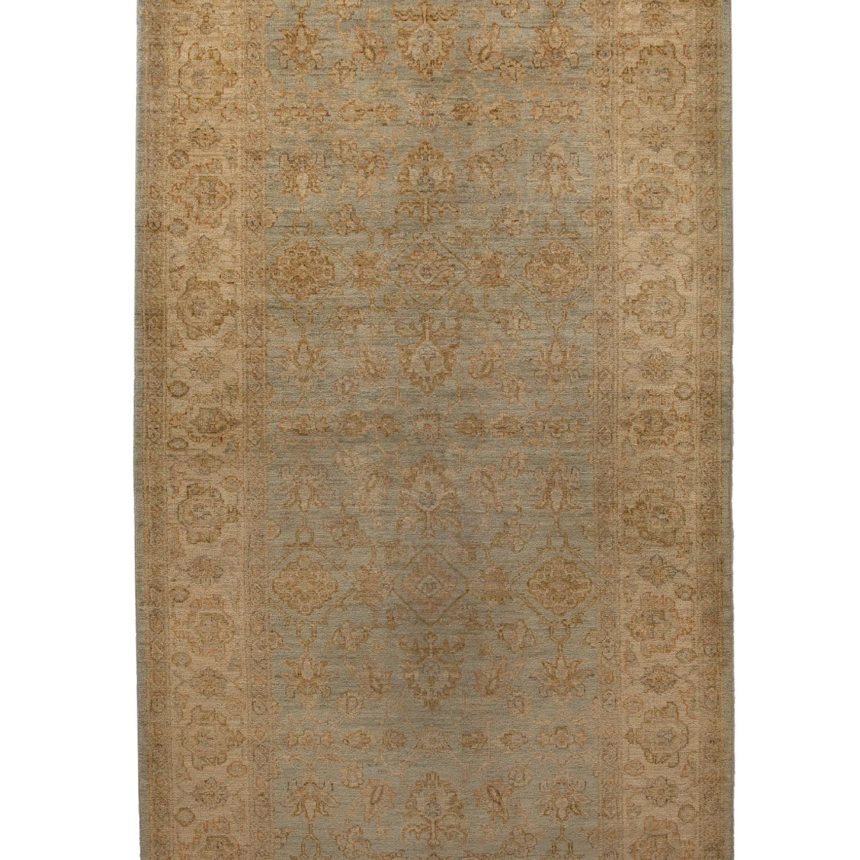 Blue Traditional Wool Runner - 5'1" x 18'7"