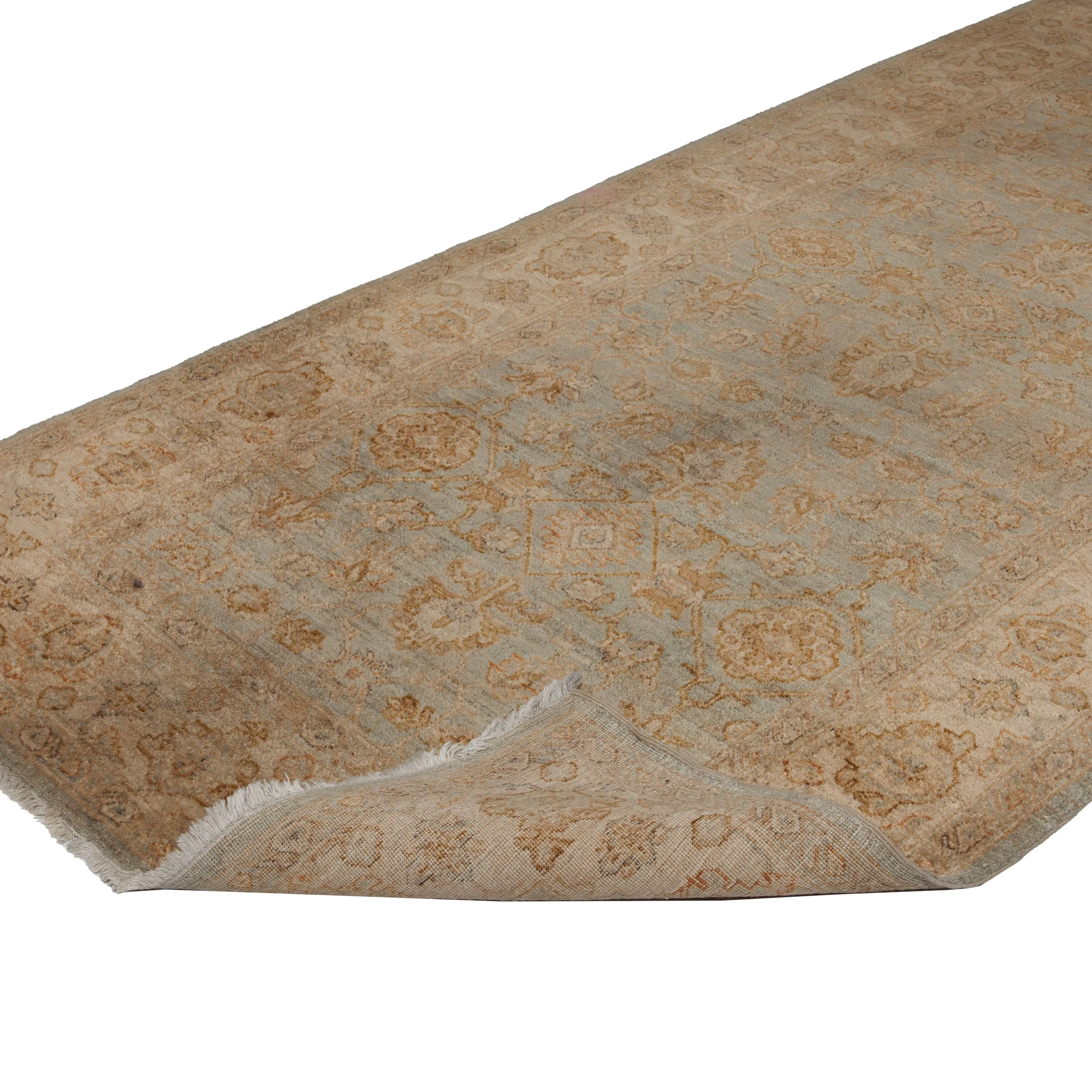 Blue Traditional Wool Runner - 5'1" x 18'7"