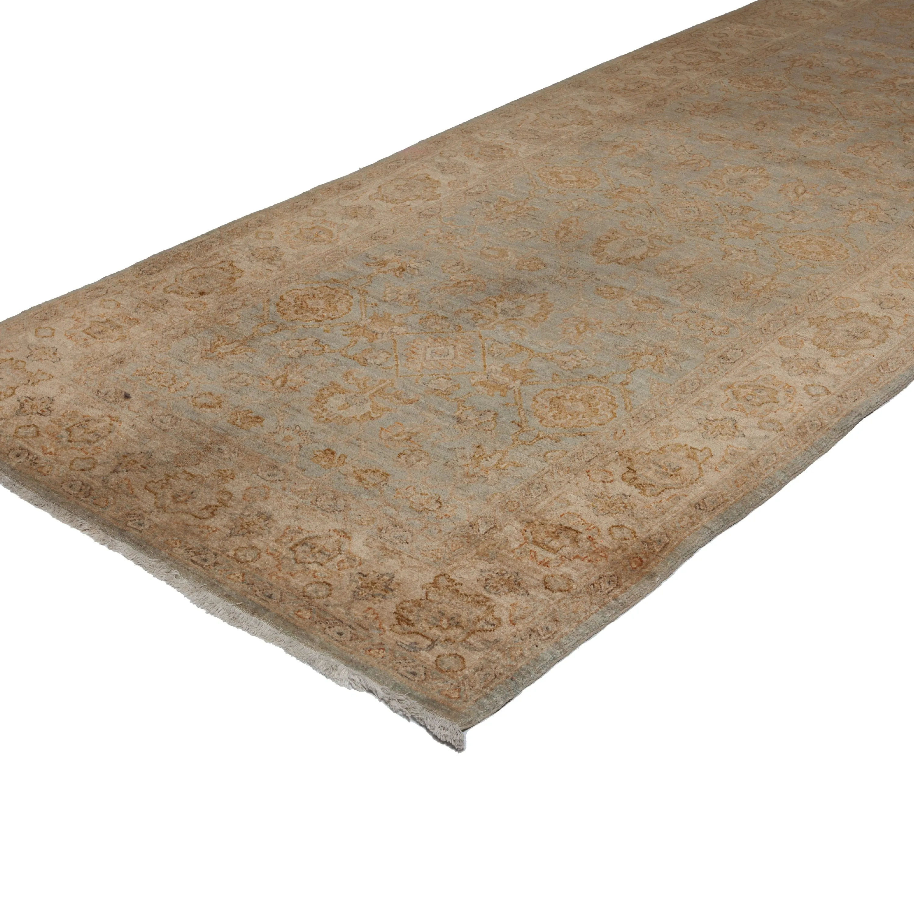Blue Traditional Wool Runner - 5'1" x 18'7"