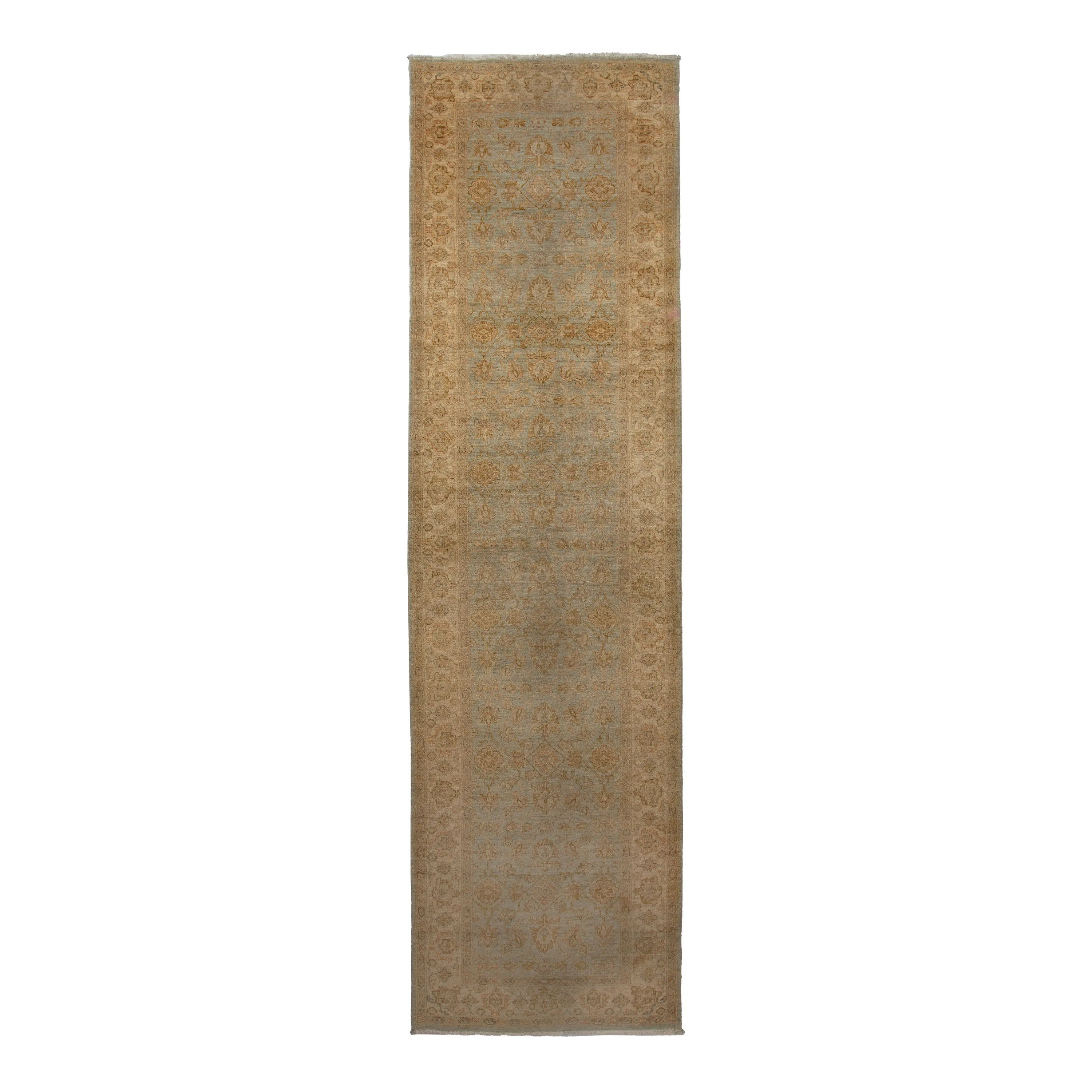 Blue Traditional Wool Runner - 5'1" x 18'7"