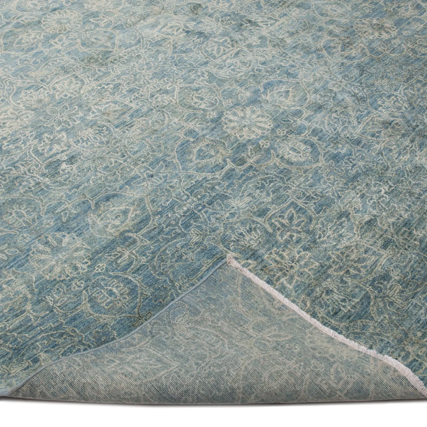 Blue Transitional Silk Rug - 18'11" x 30'4"