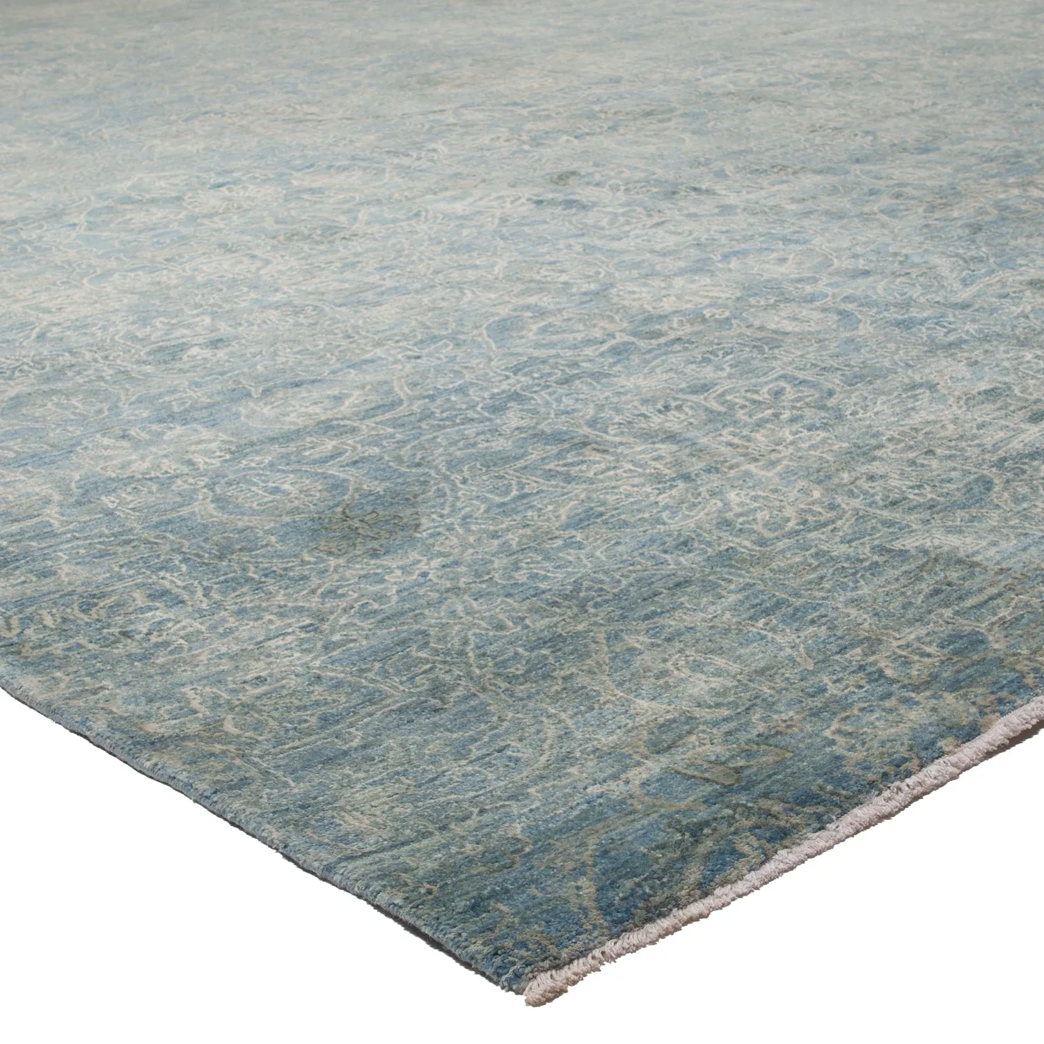 Blue Transitional Silk Rug - 18'11" x 30'4"
