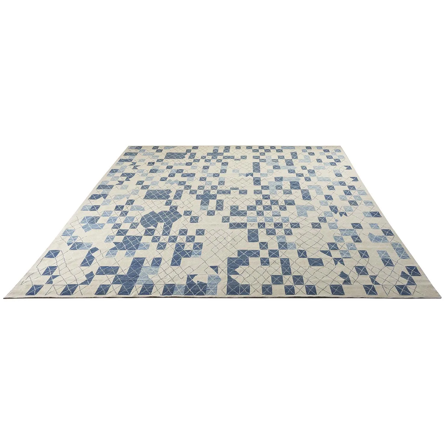 Blue Transitional Wool Rug - 9'1" x 14'