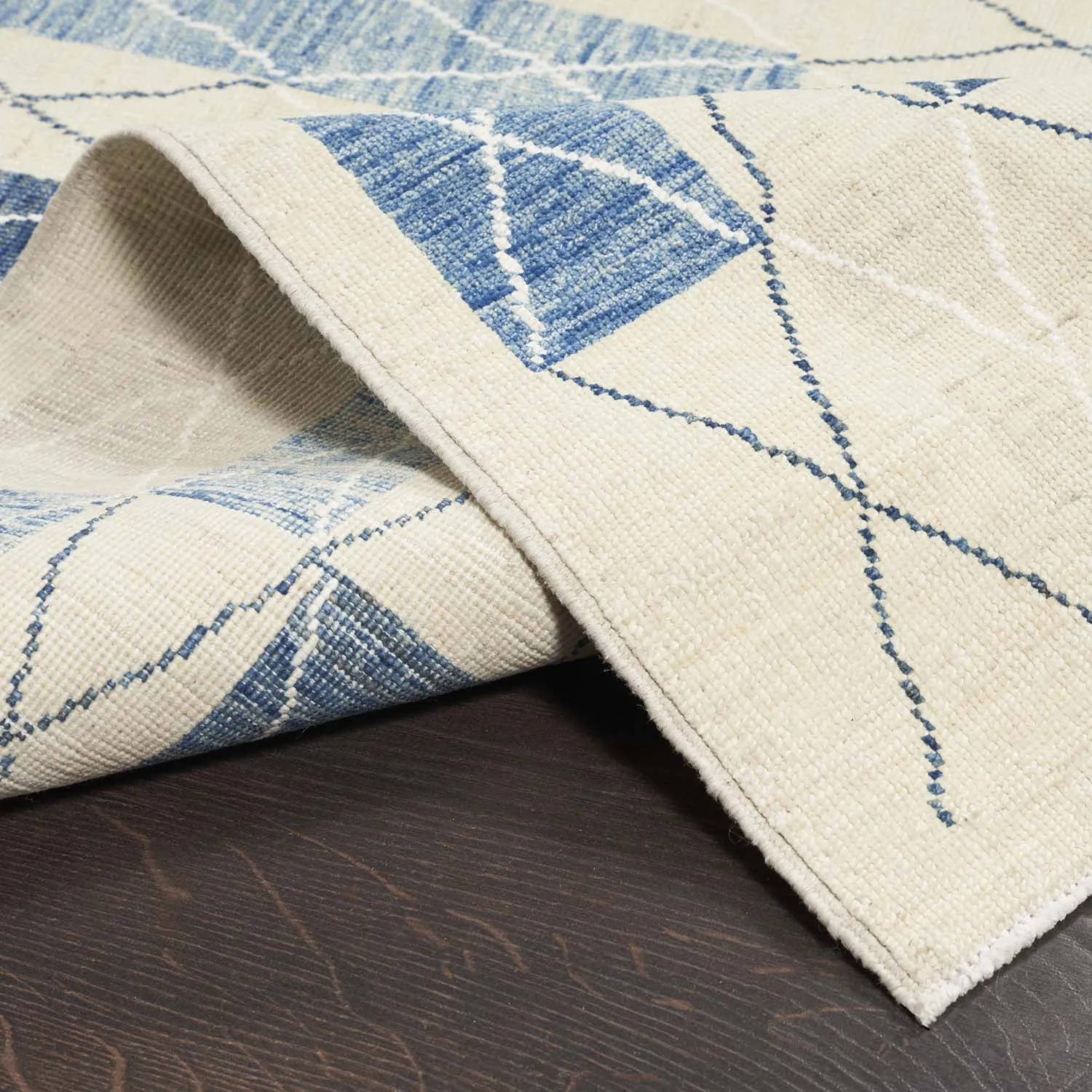 Blue Transitional Wool Rug - 9'1" x 14'
