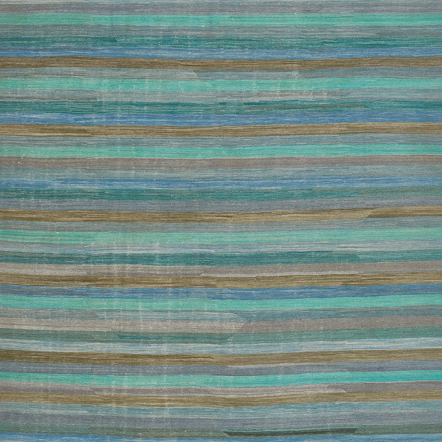 Blue Turkish Flatweave Wool Rug - 8'2" x 9'5"