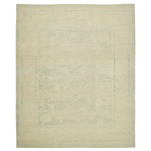 Blue Vintage Traditional Wool Oushak Rug - 14'1" x 12'