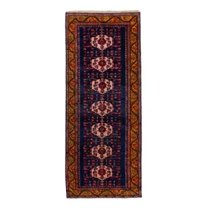 Blue Vintage Traditional Wool Rug - 6'1" x 15'