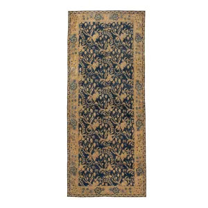 Blue Vintage Traditional Wool Runner - 6'5" x 16'9"