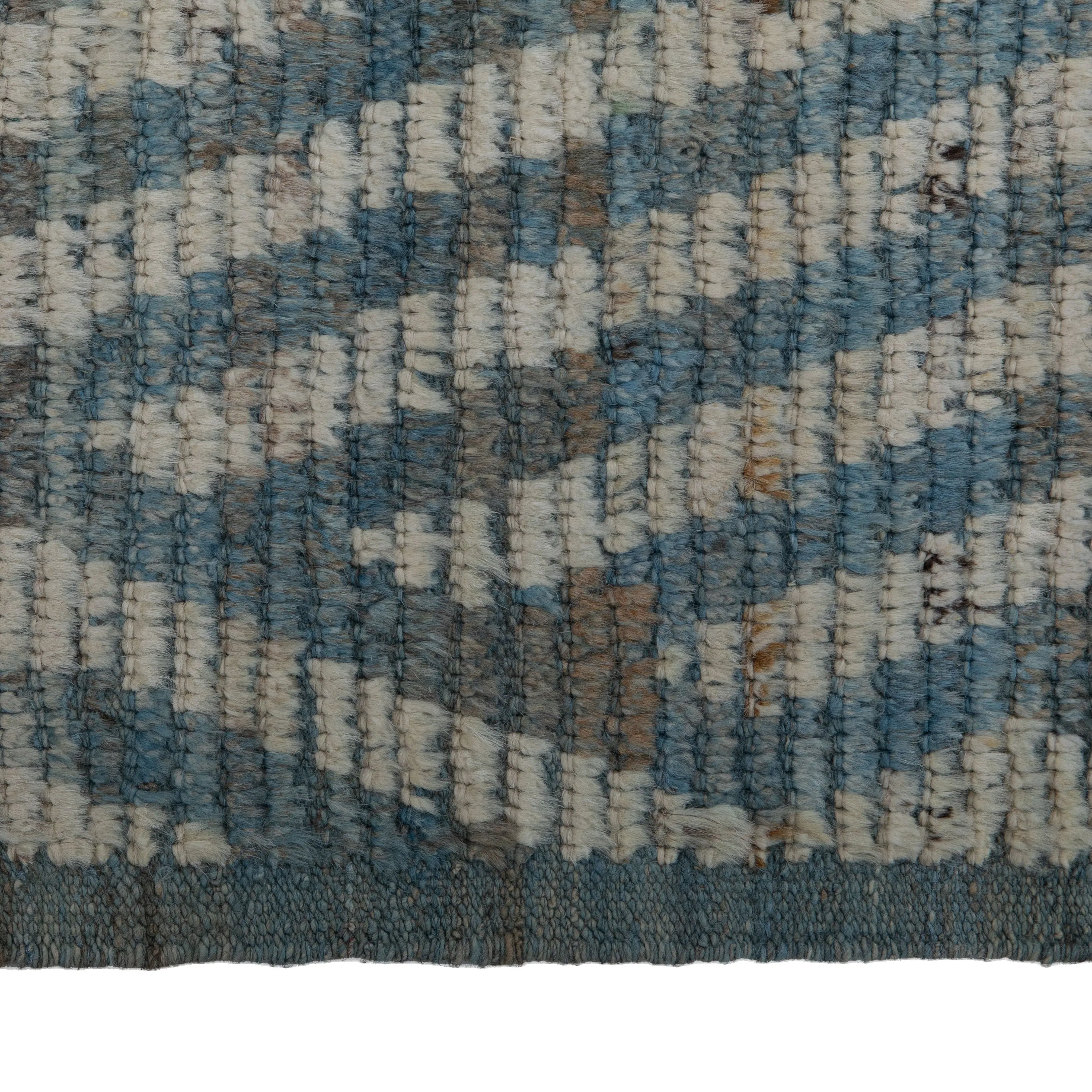 Blue Zameen Transitional Wool Runner - 3'2" x 10'2"