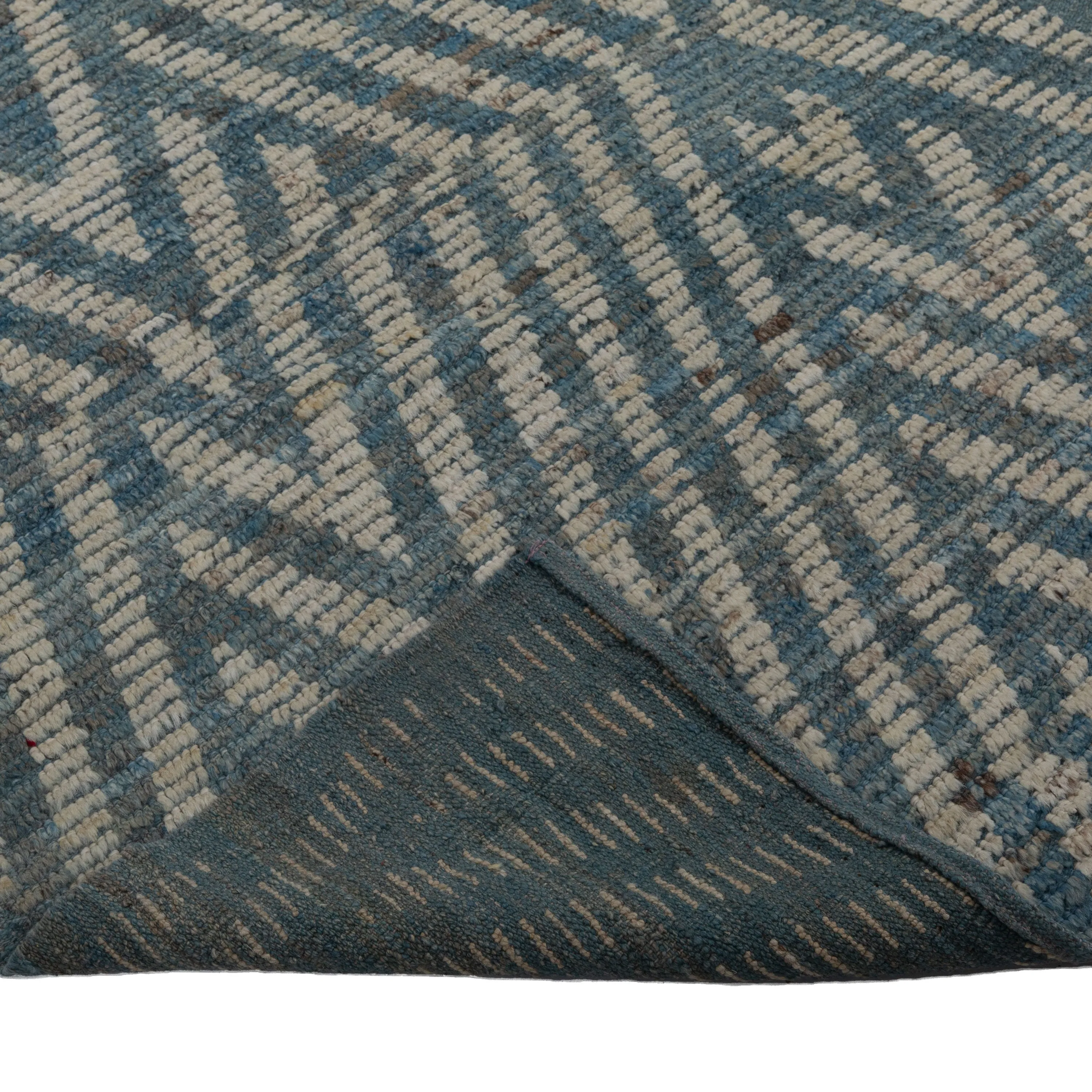 Blue Zameen Transitional Wool Runner - 3'2" x 10'2"