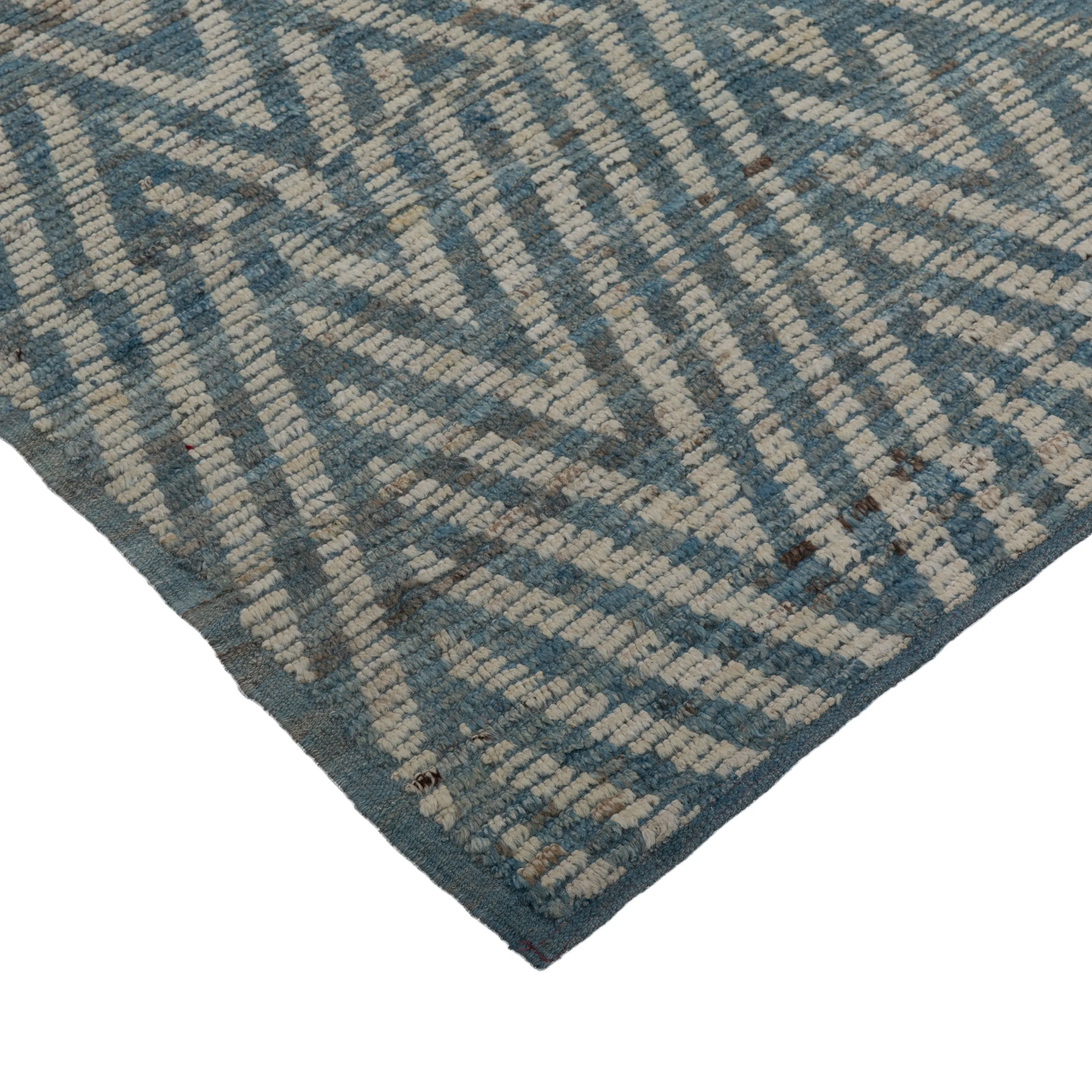 Blue Zameen Transitional Wool Runner - 3'2" x 10'2"