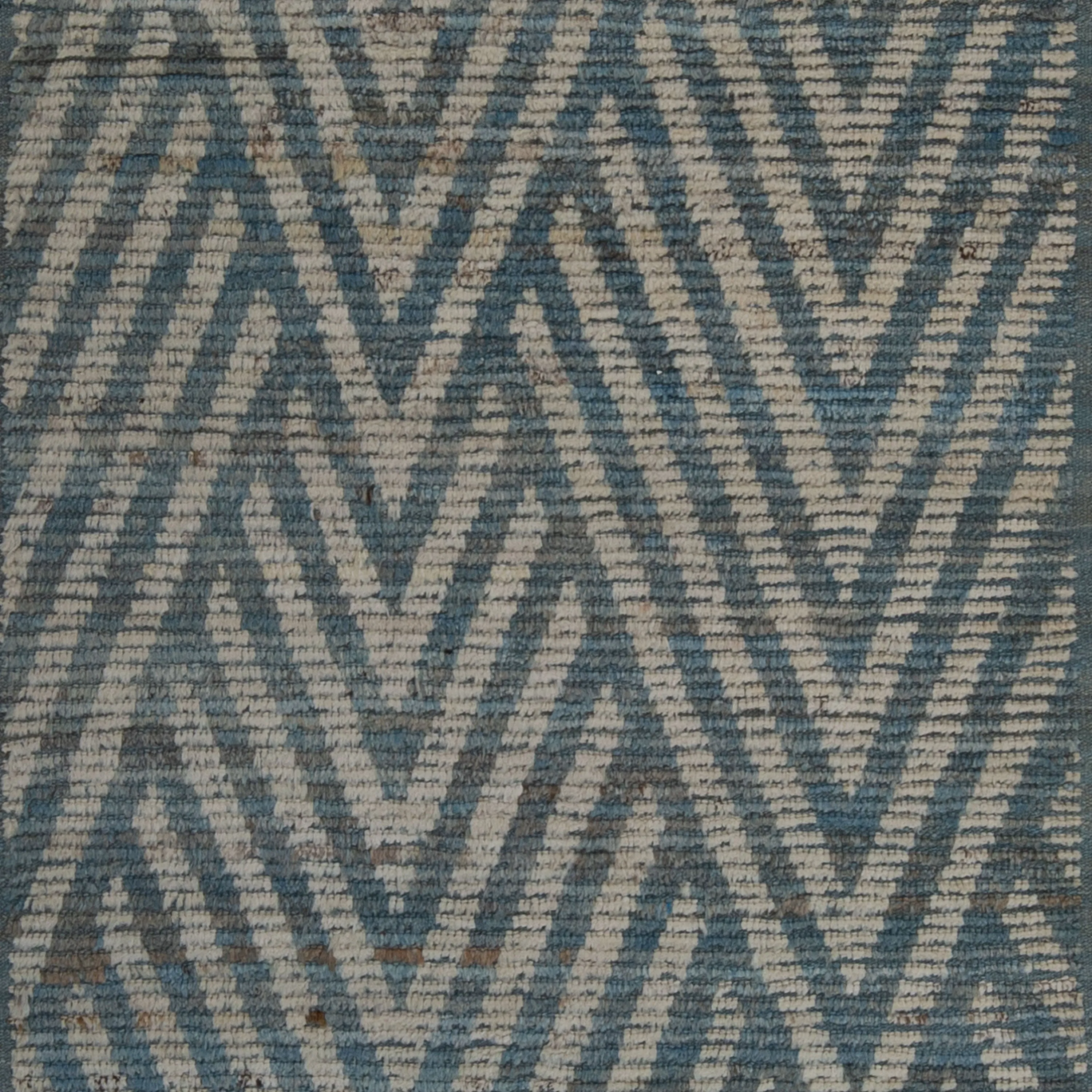 Blue Zameen Transitional Wool Runner - 3'2" x 10'2"