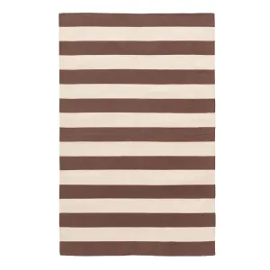 Brown & White Flatweave Cotton Rug - 3'6" x 5'6"