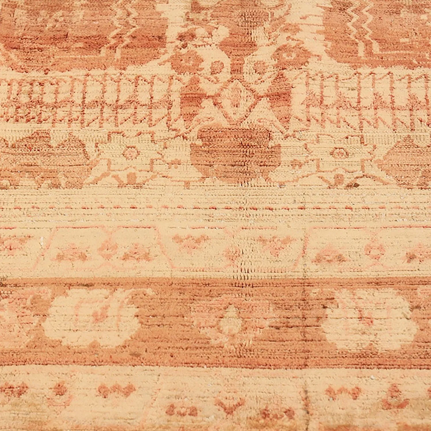Brown Antique Indian Agra Rug - 5'10" x 8'7"