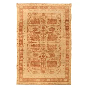 Brown Antique Indian Agra Rug - 5'10" x 8'7"