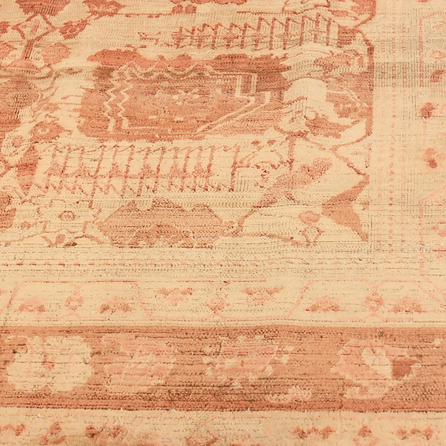 Brown Antique Indian Agra Rug - 5'10" x 8'7"