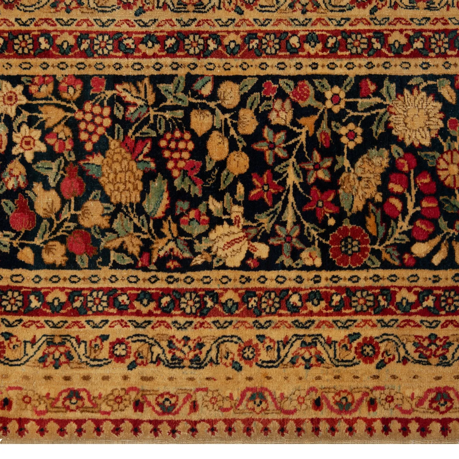 Brown Antique Persian Kerman Rug - 11'4" x 17'11"