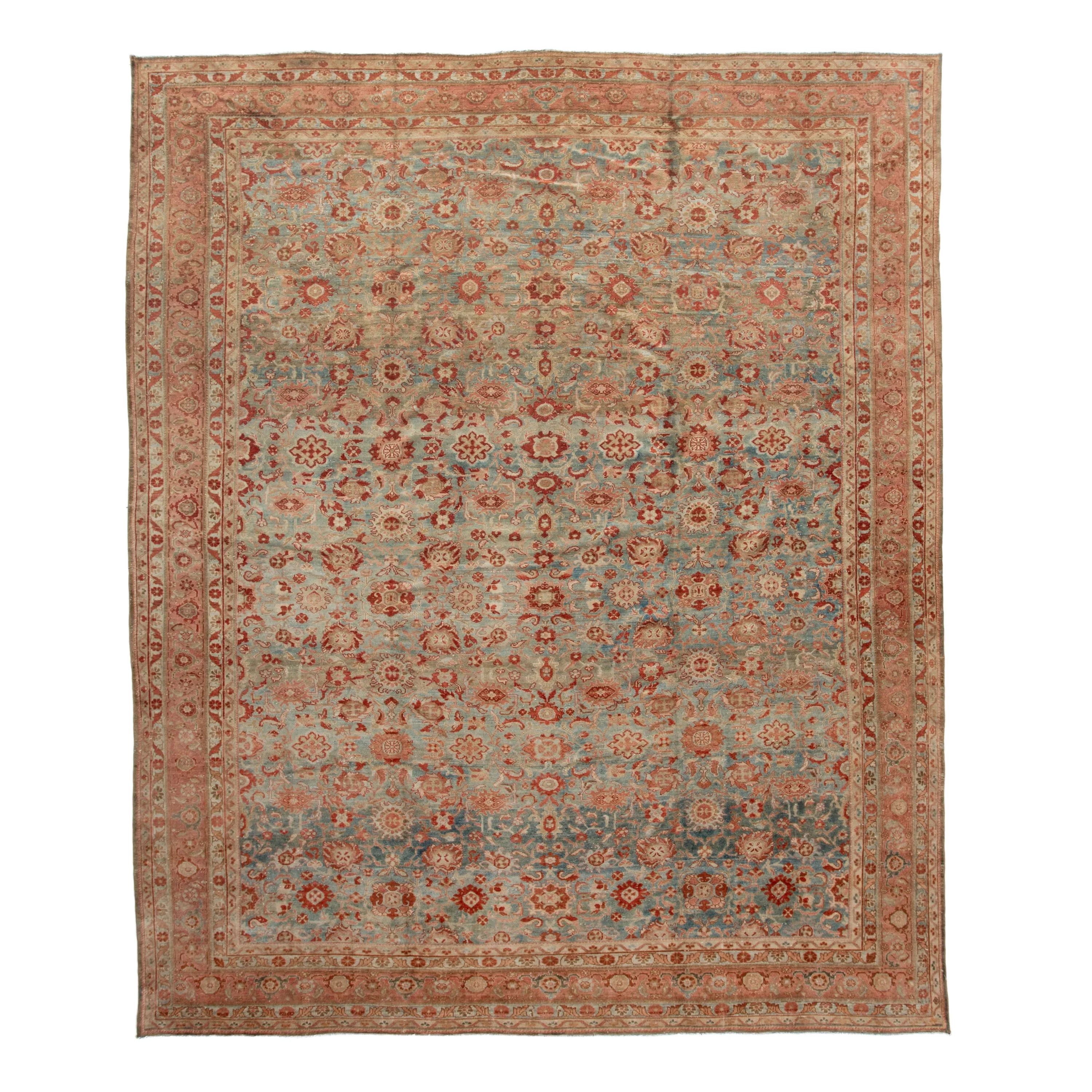 Brown Antique Persian Malayer Rug - 11'4" x 13'4"